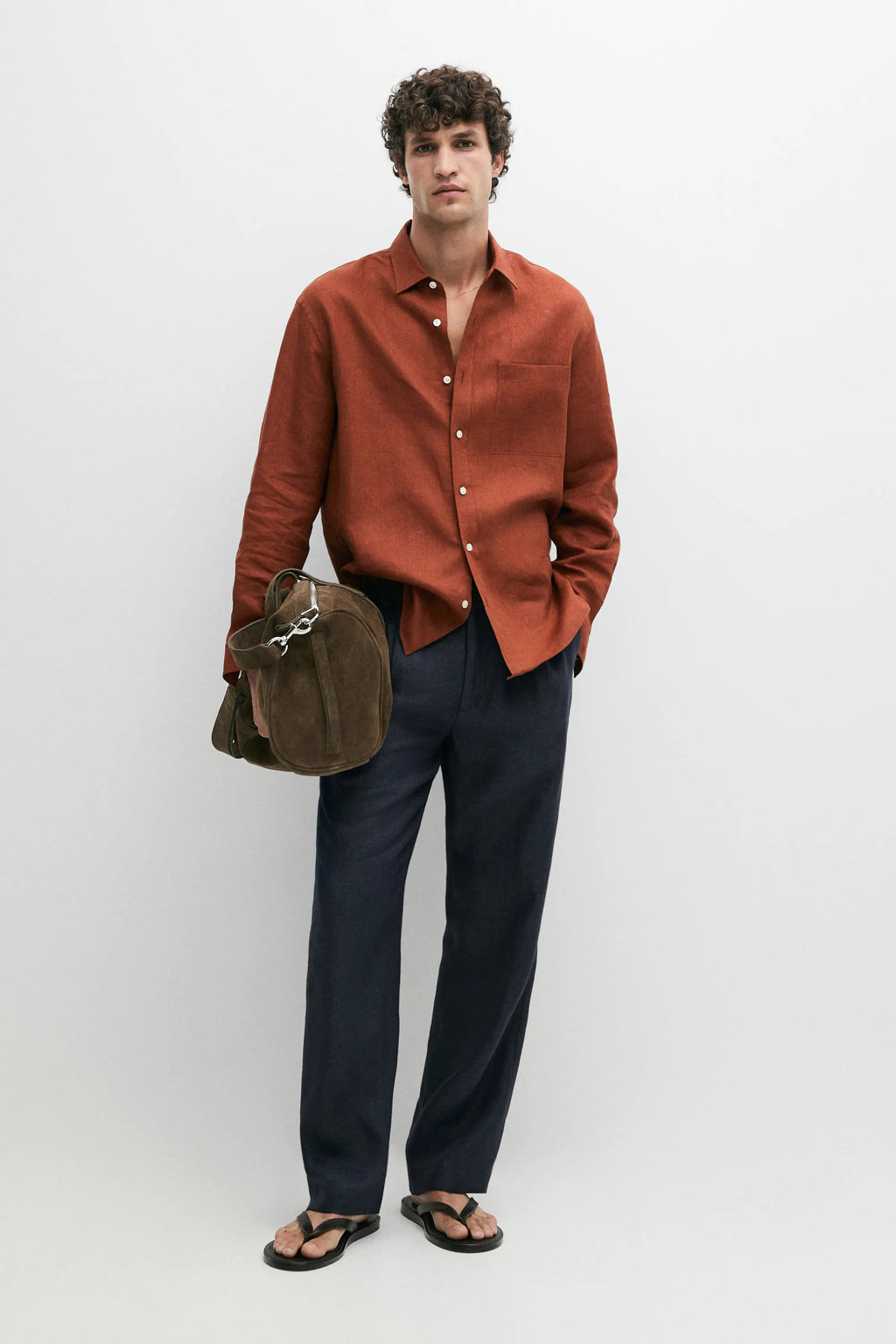 Terracotta linen shirt