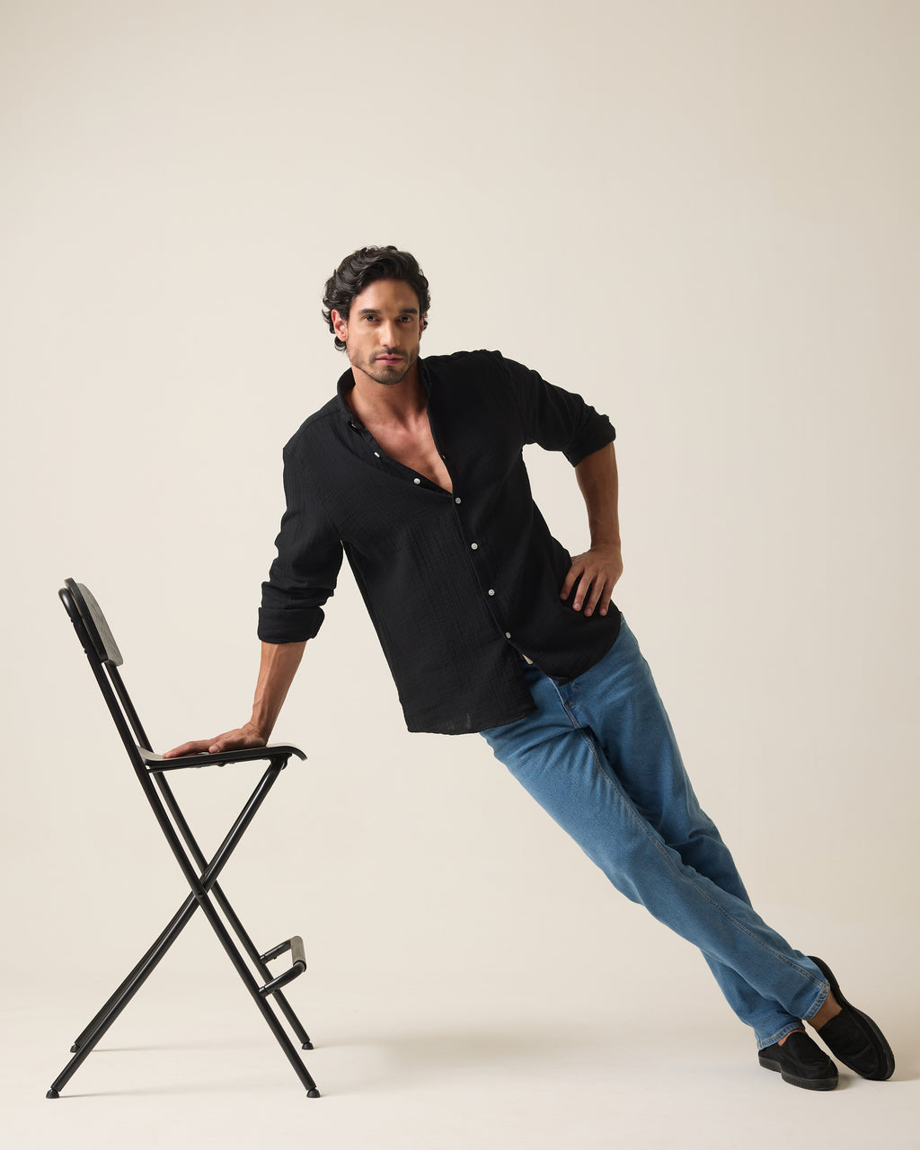 October organic cotton shirt - black