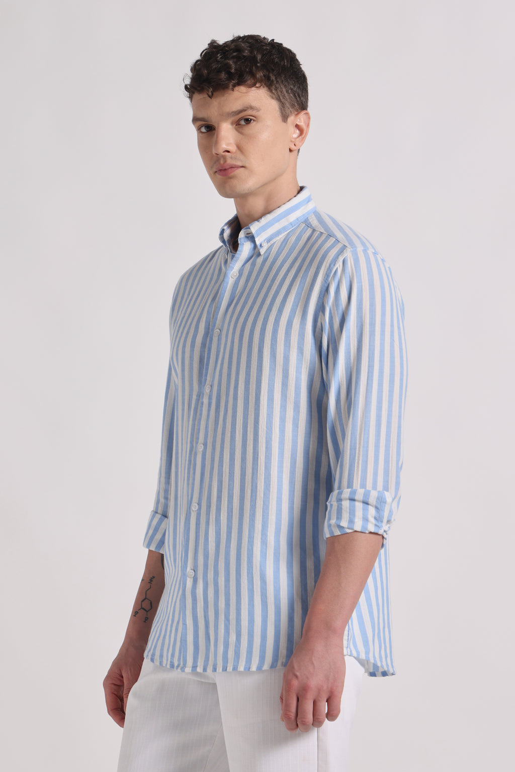 Azure organic cotton - striped