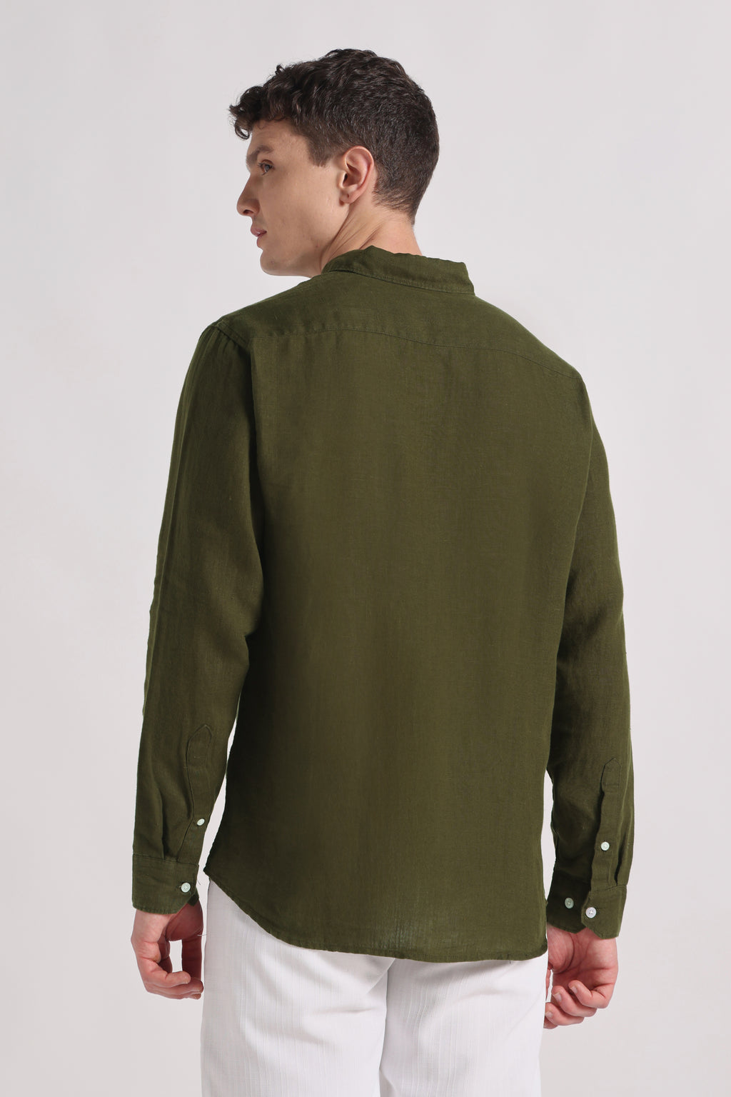Toscano premium linen shirt - olive