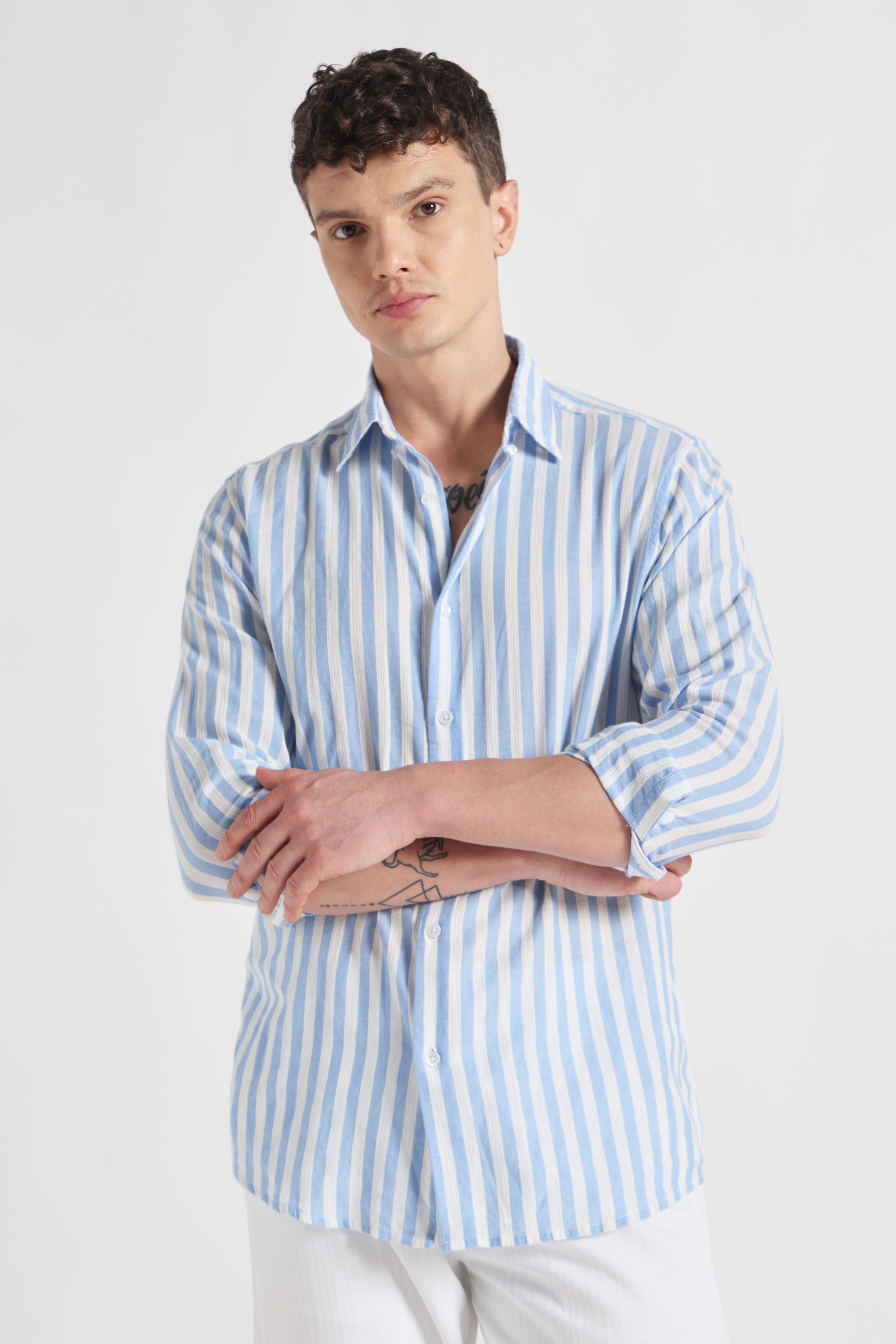 Azure organic cotton - striped
