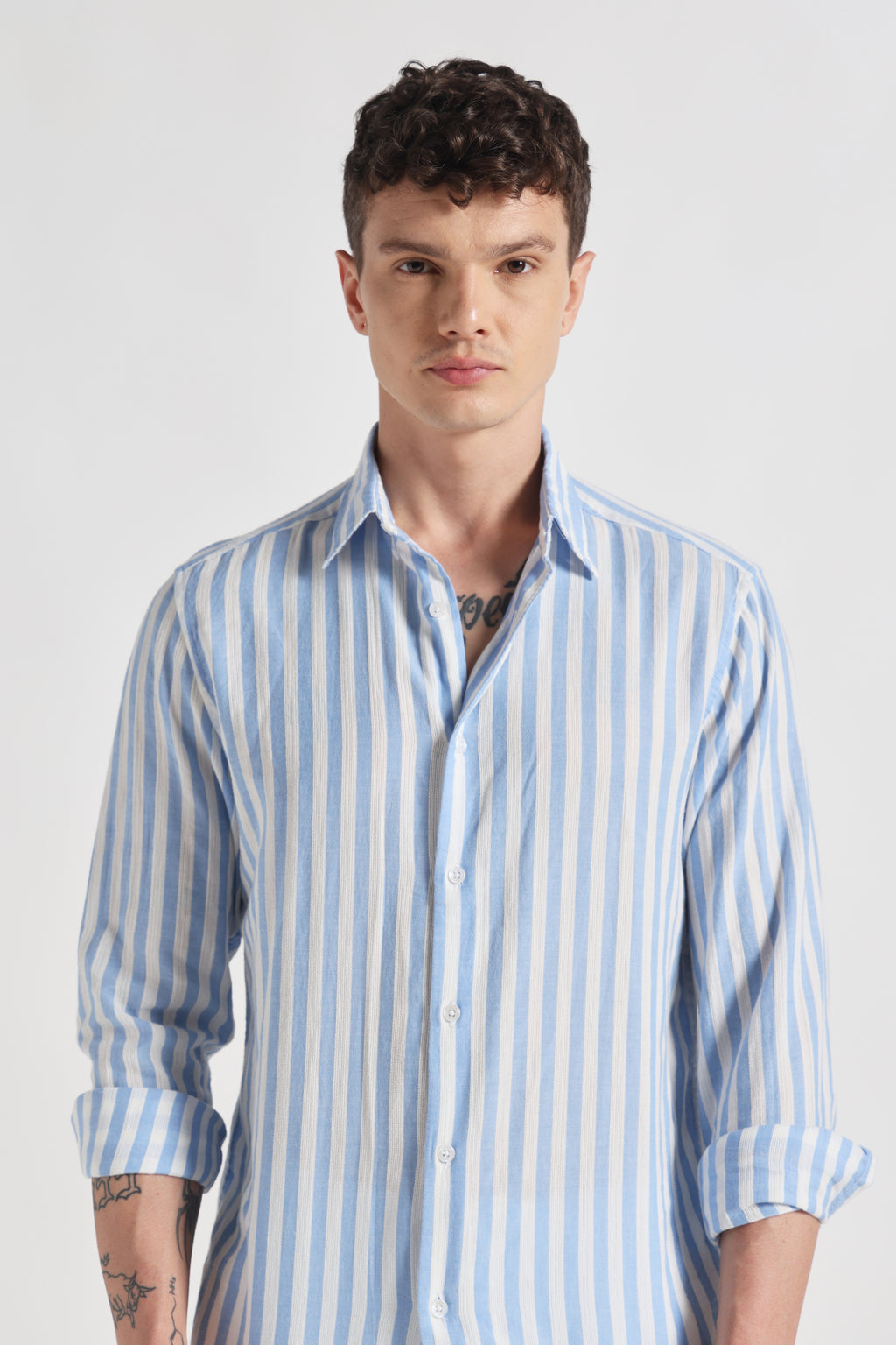 Azure organic cotton - striped