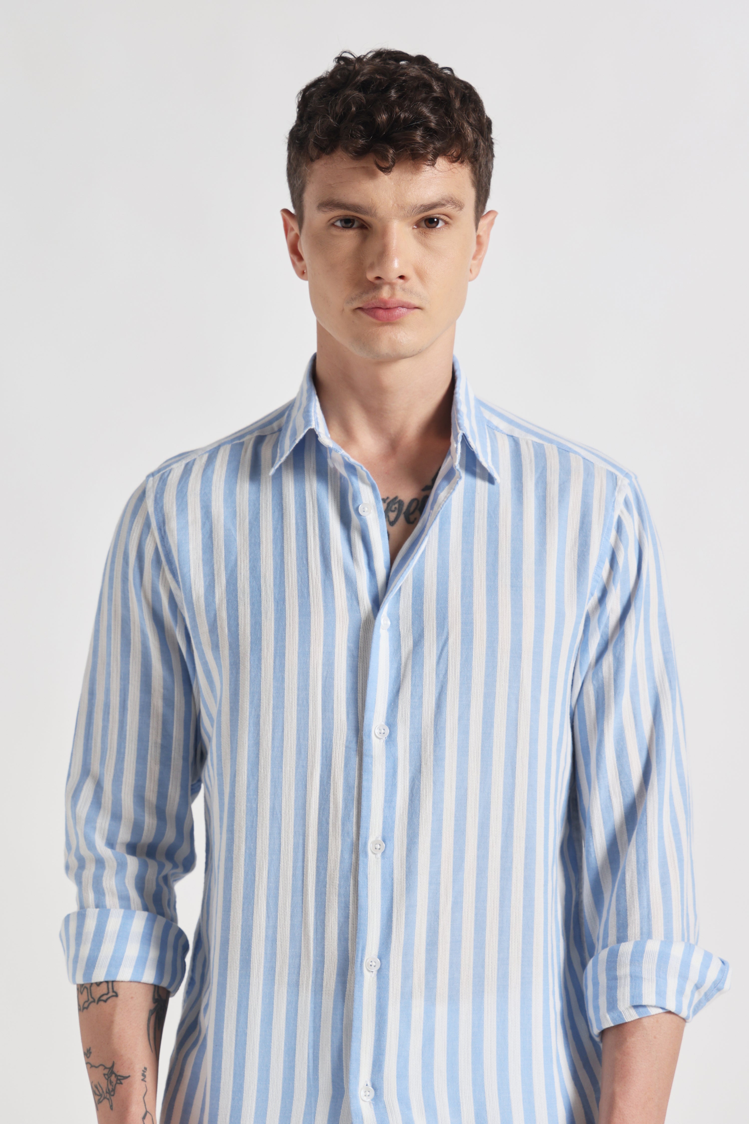 Azure organic cotton - striped
