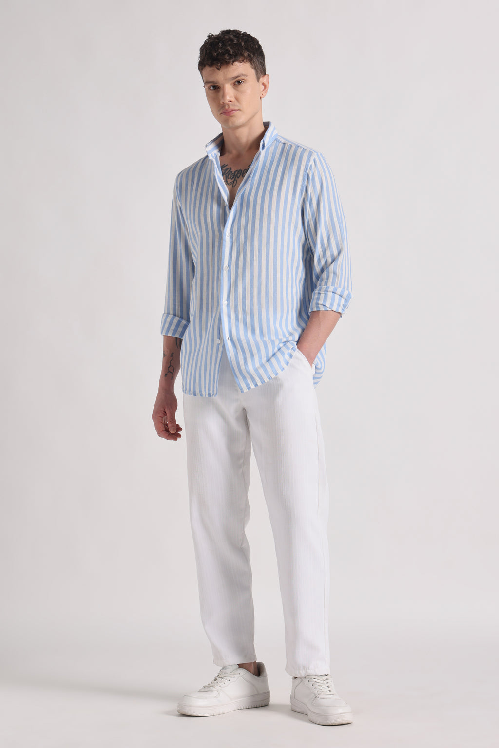 Azure organic cotton - striped