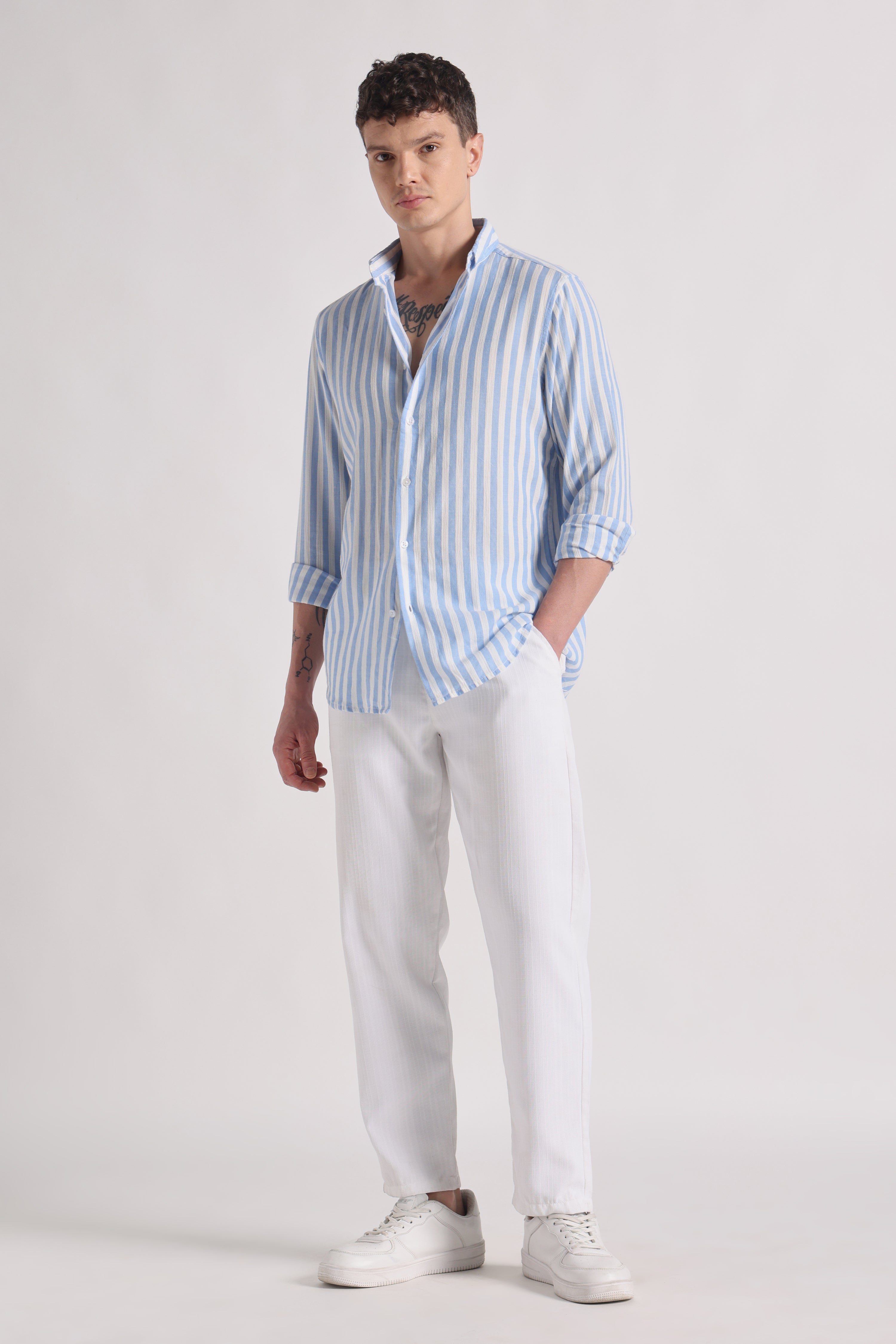 Azure organic cotton - striped