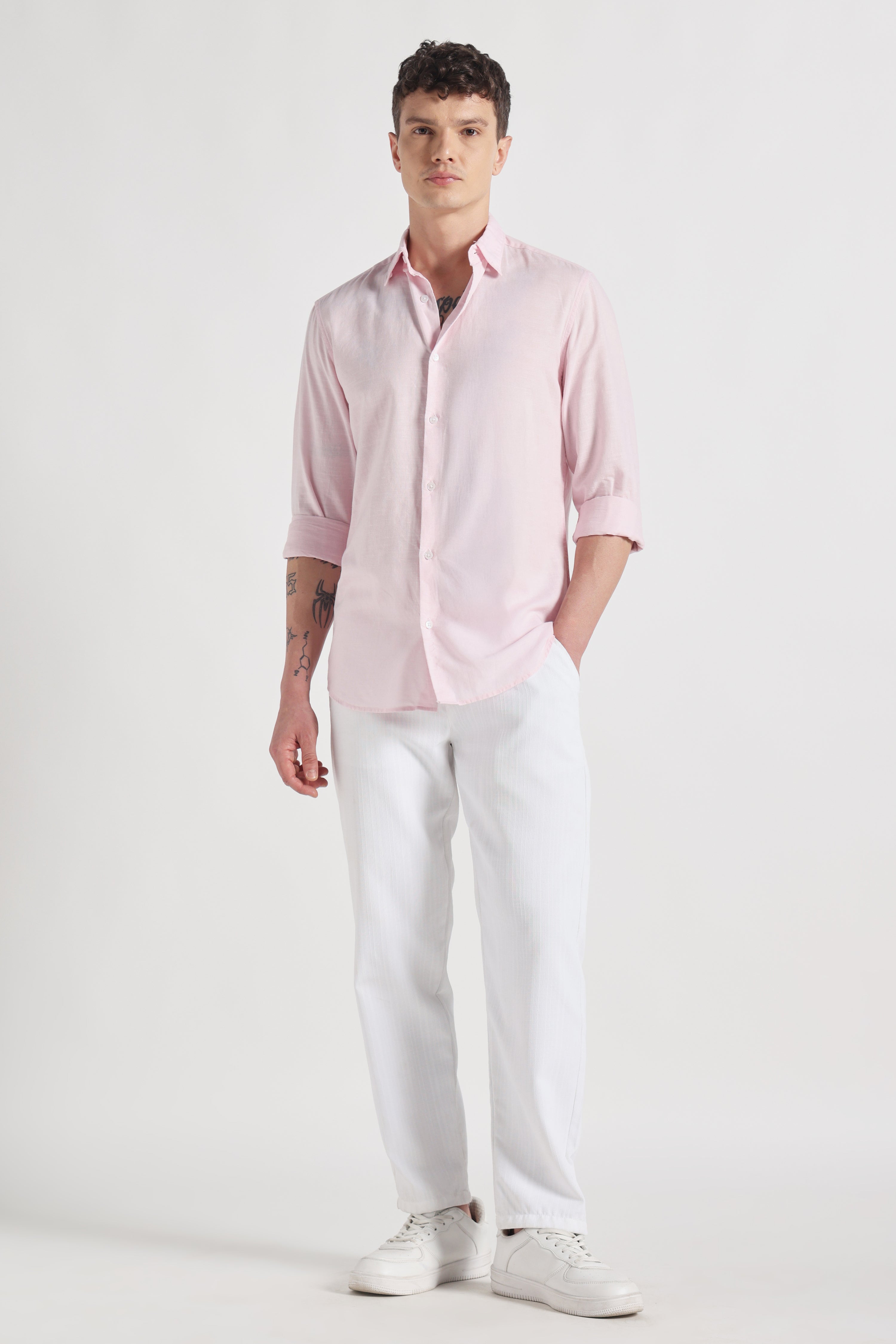 Coral Hazè organic cotton linen shirt