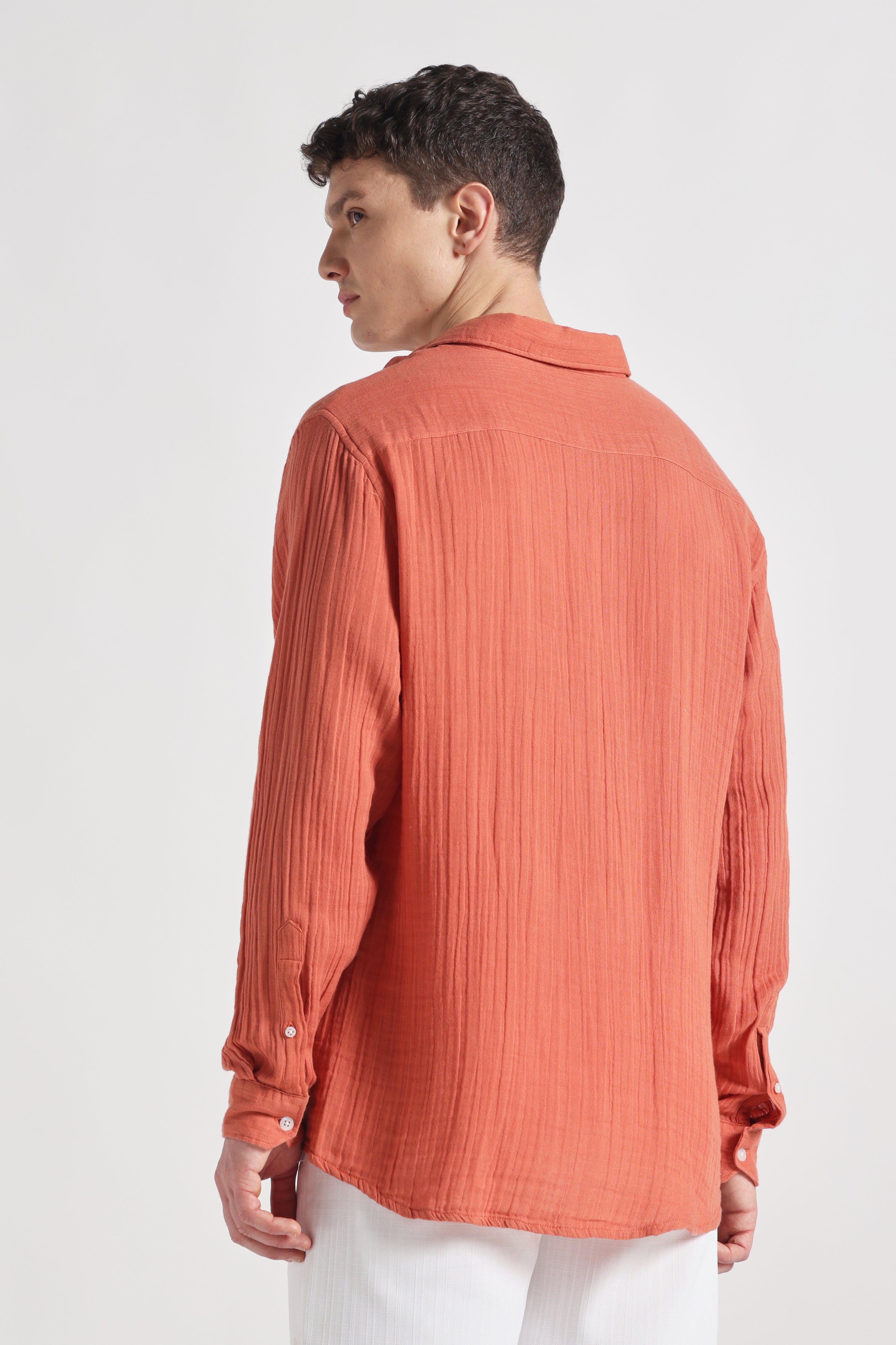 Octobre organic cotton shirt - rust