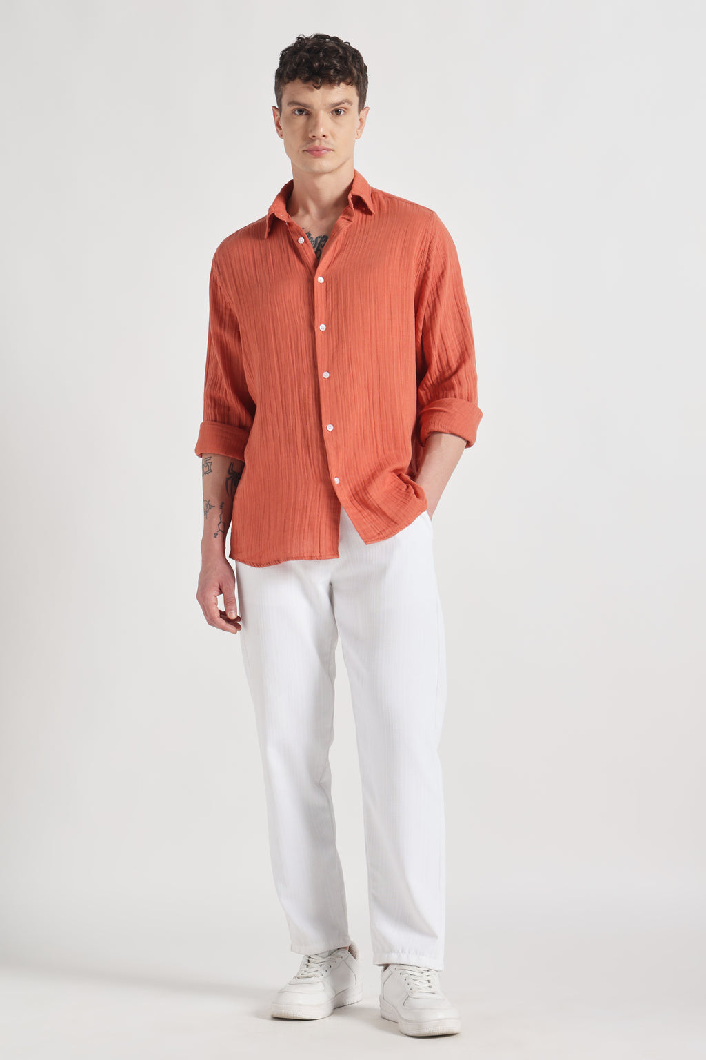 Octobre organic cotton shirt - rust