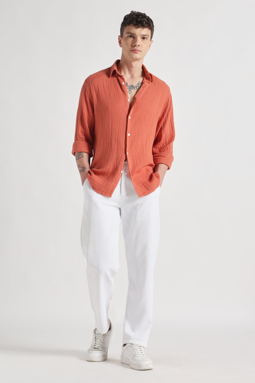 Octobre organic cotton shirt - rust