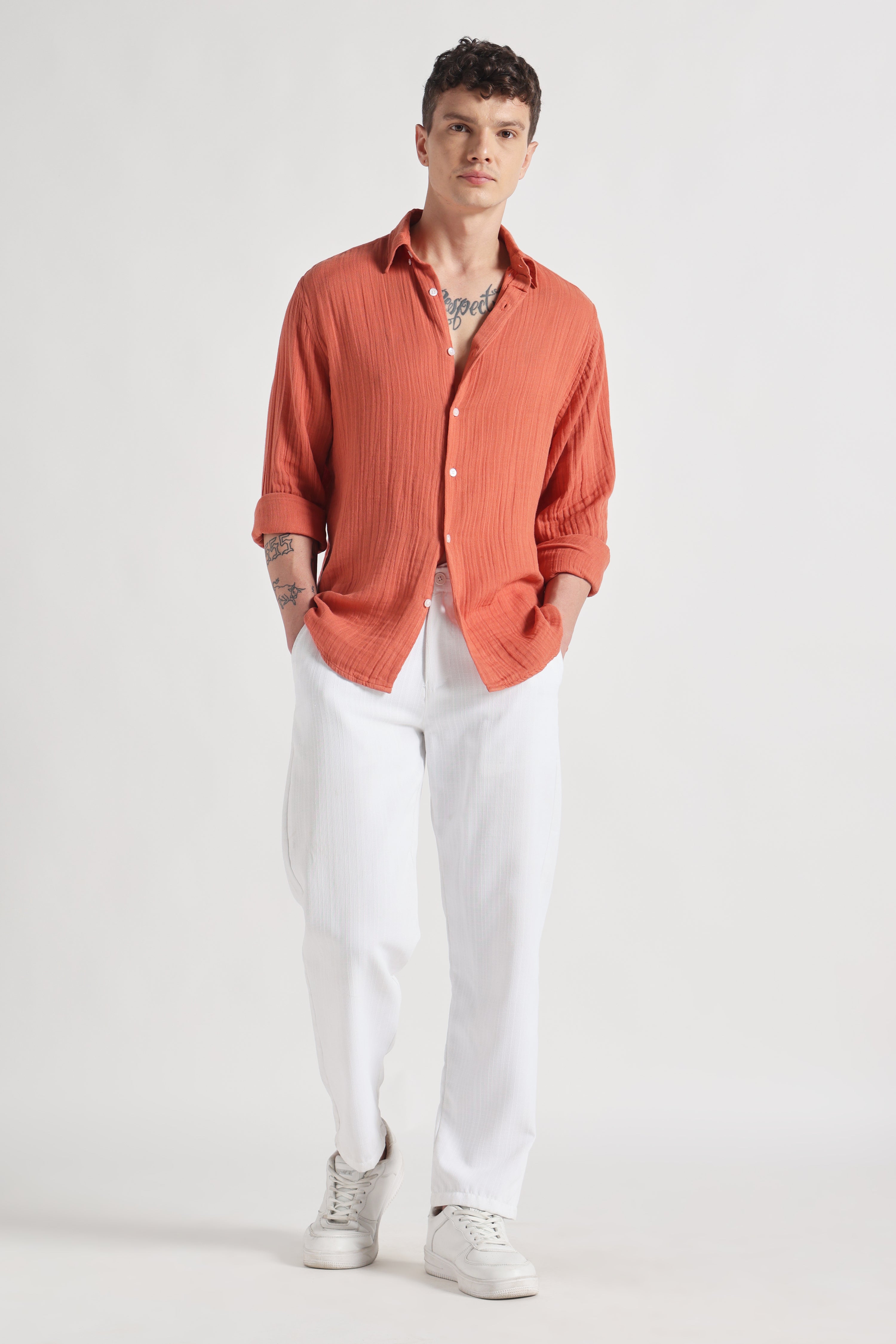 Octobre organic cotton shirt - rust