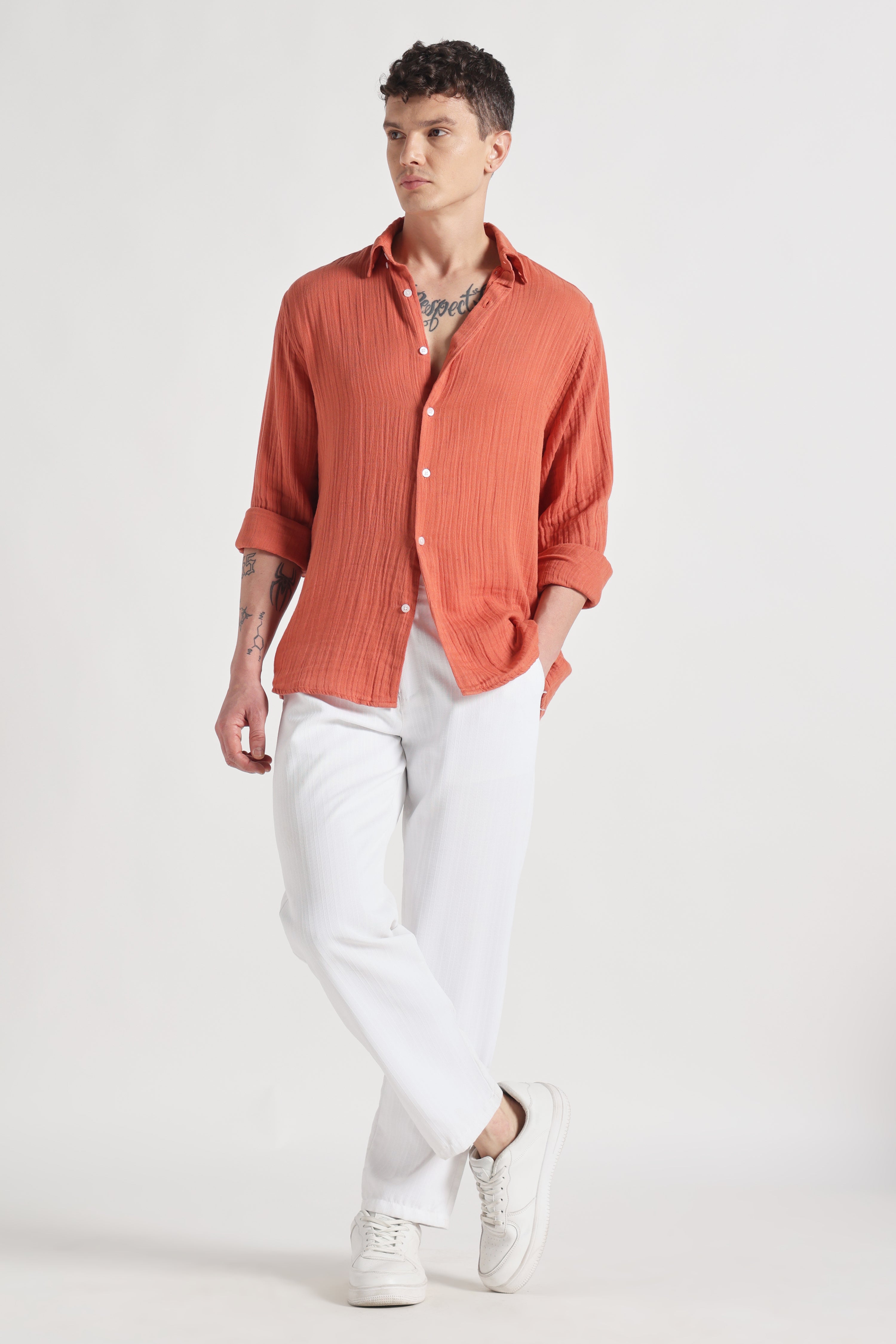 Octobre organic cotton shirt - rust