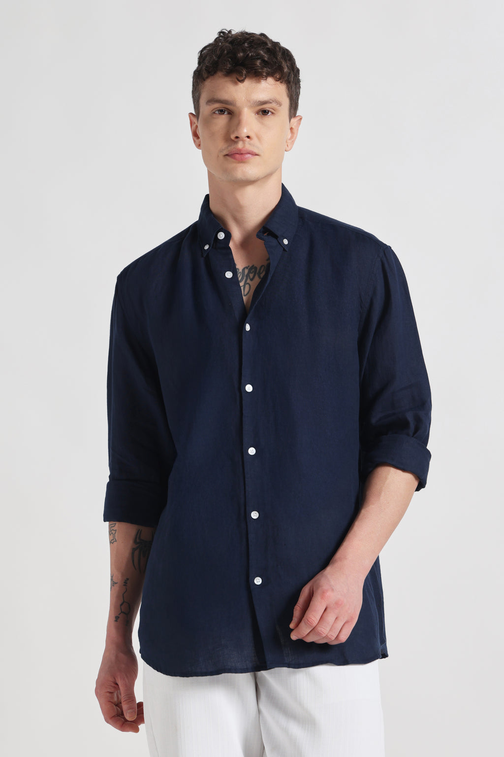 Aero premium linen shirt - navy