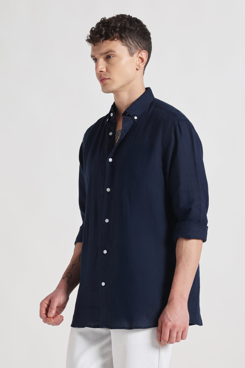 Aero premium linen shirt - navy