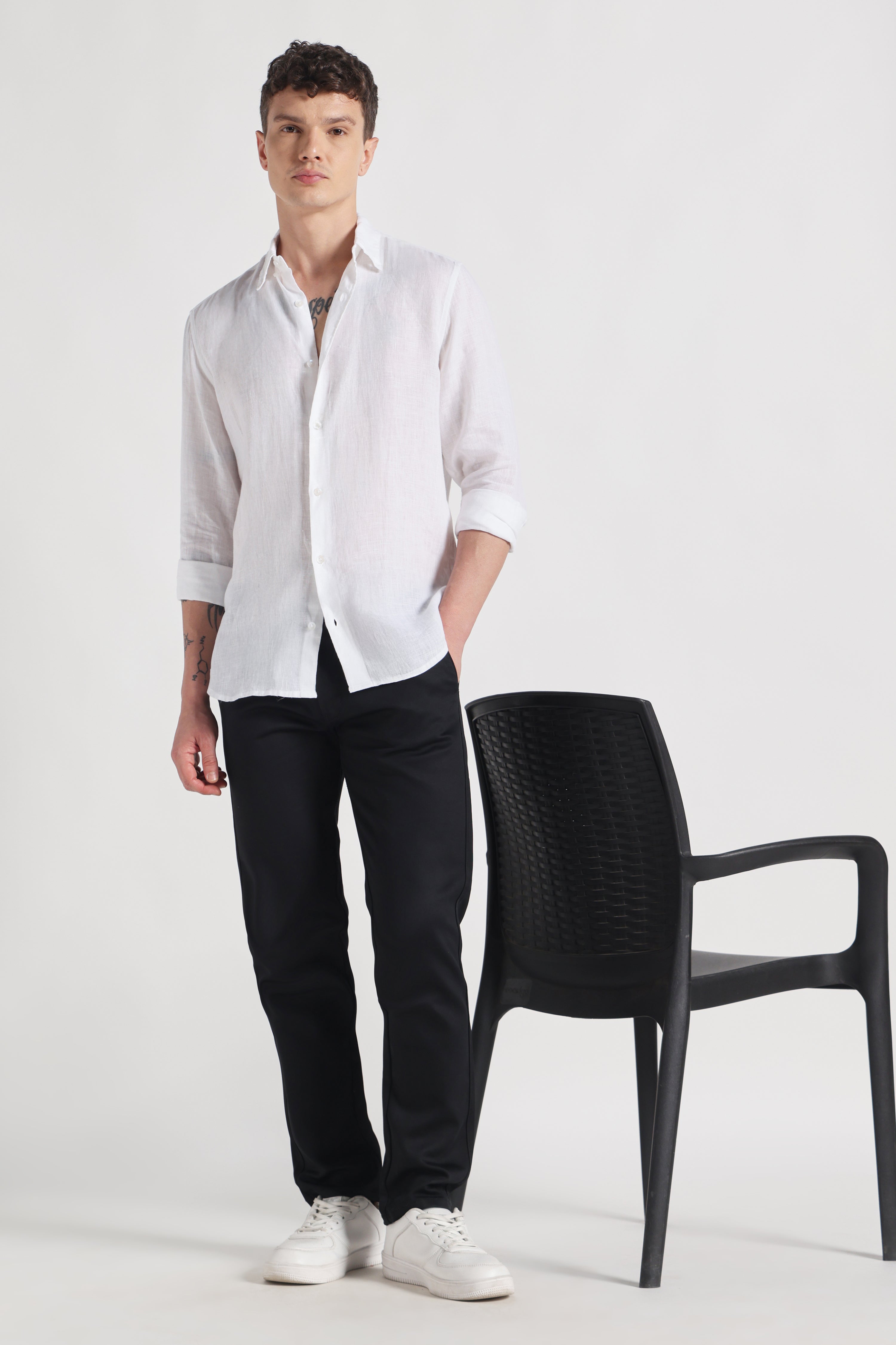 Moonveil premium linen shirt - white