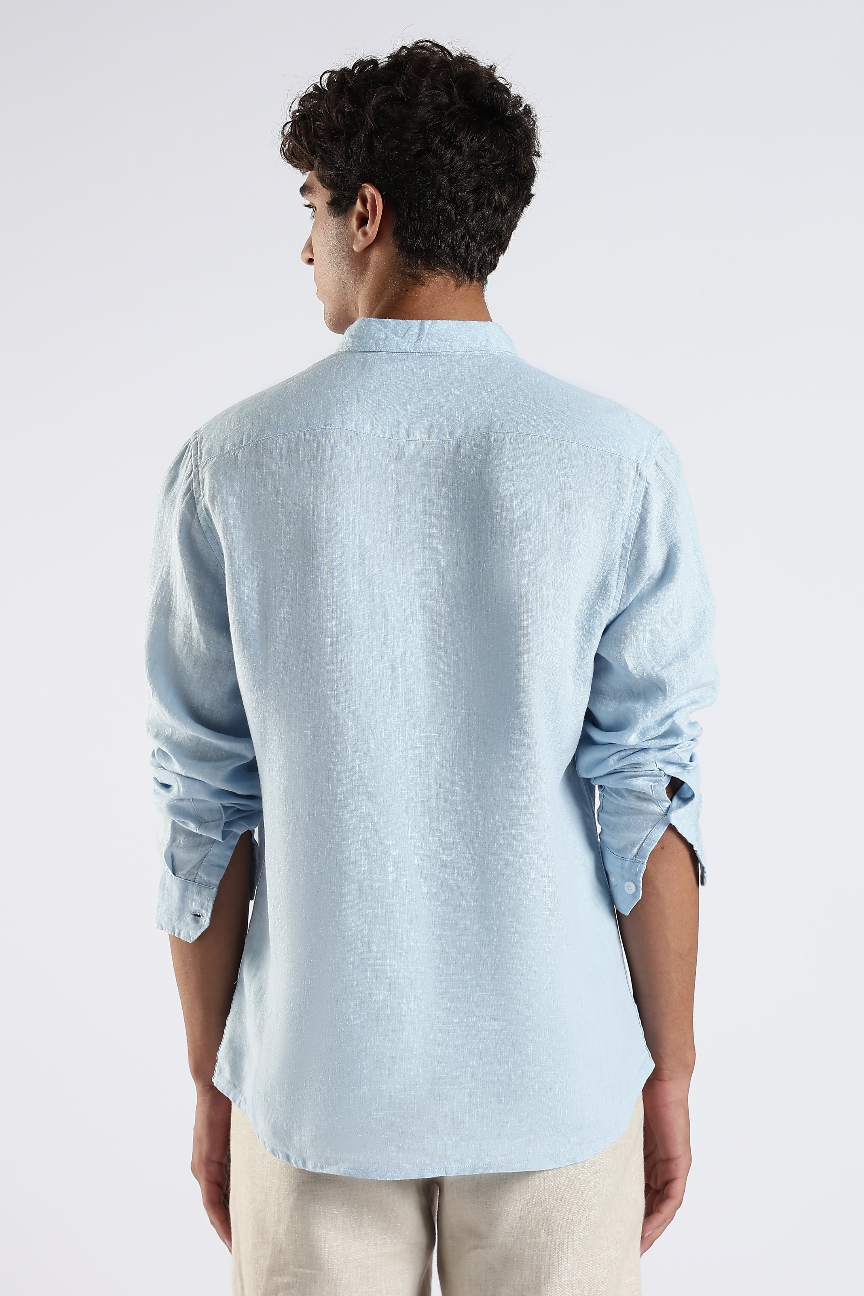 Lucca premium linen shirt-  mist blue