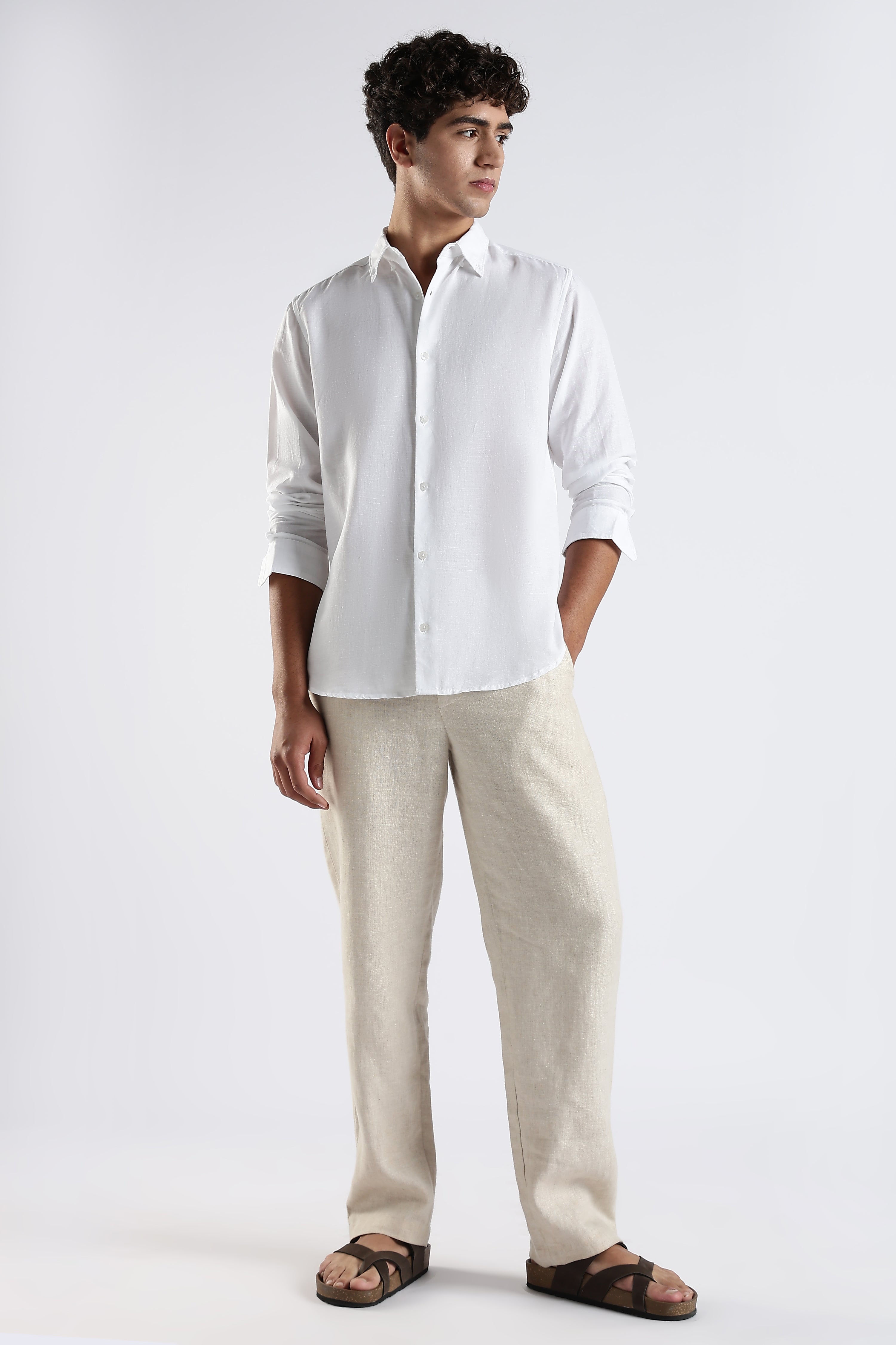 Frostline organic linen cotton blend - slate white