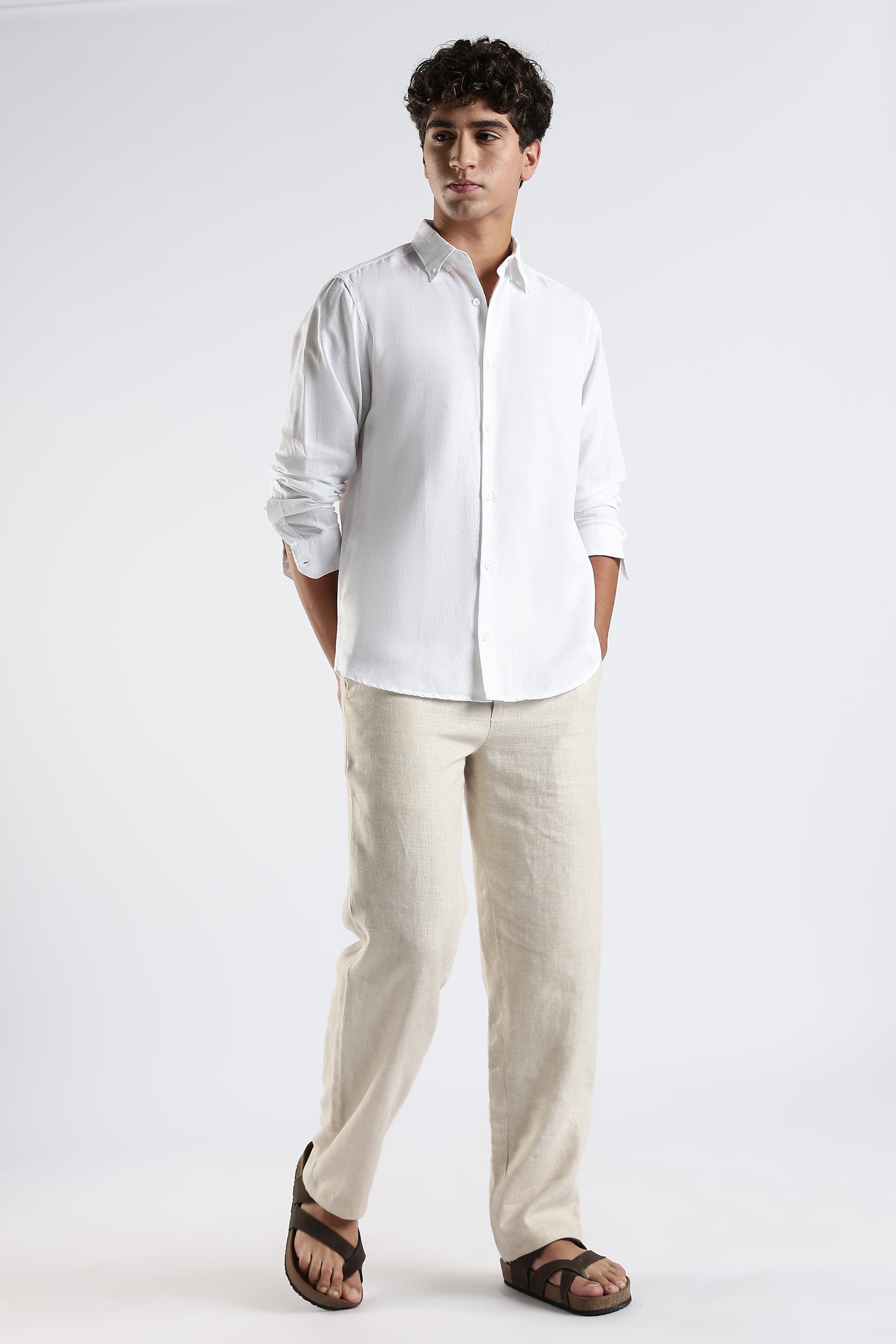 Frostline organic linen cotton blend - slate white