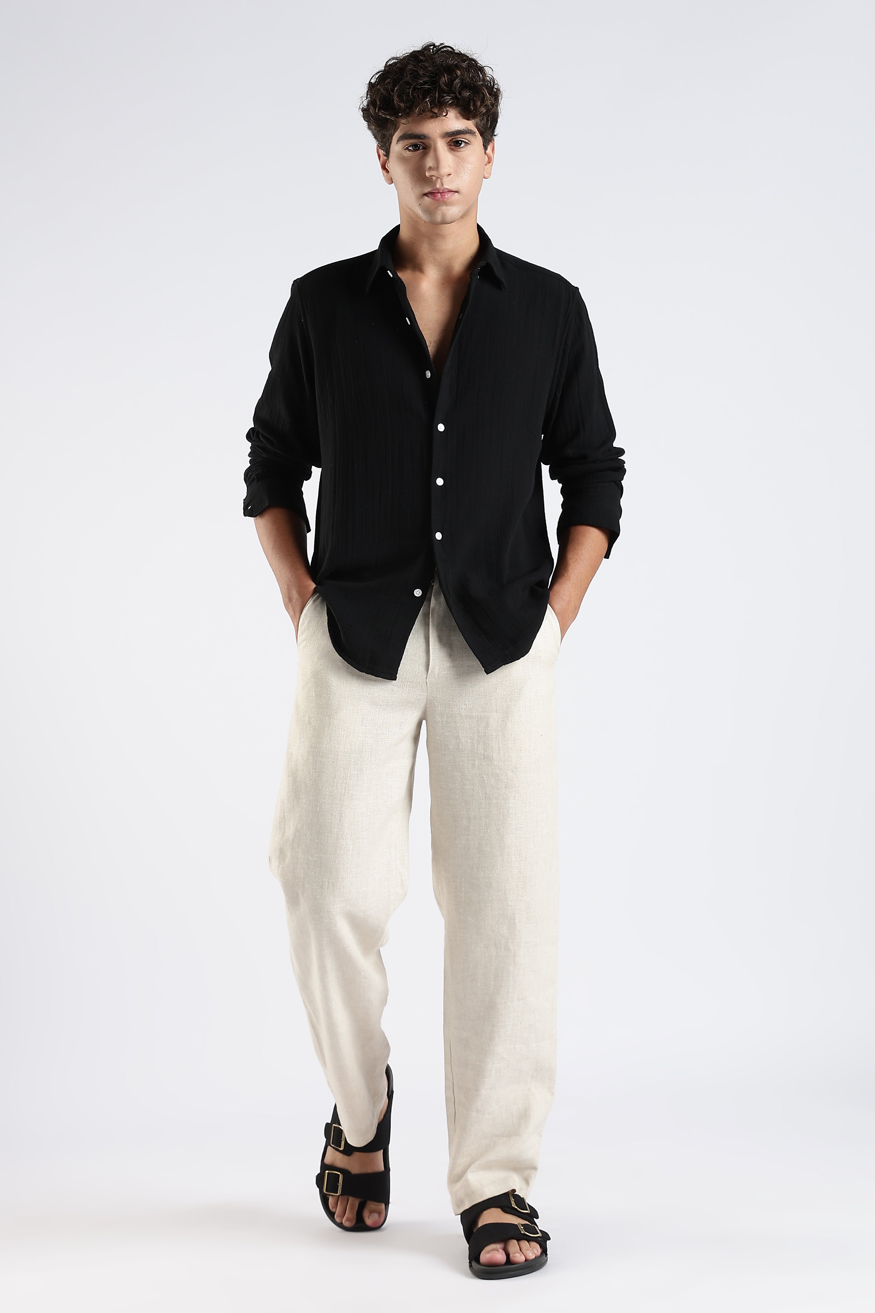 October organic cotton shirt - black
