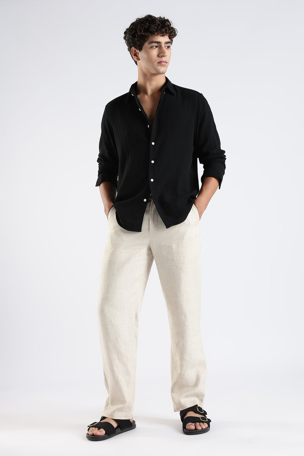 October organic cotton shirt - black