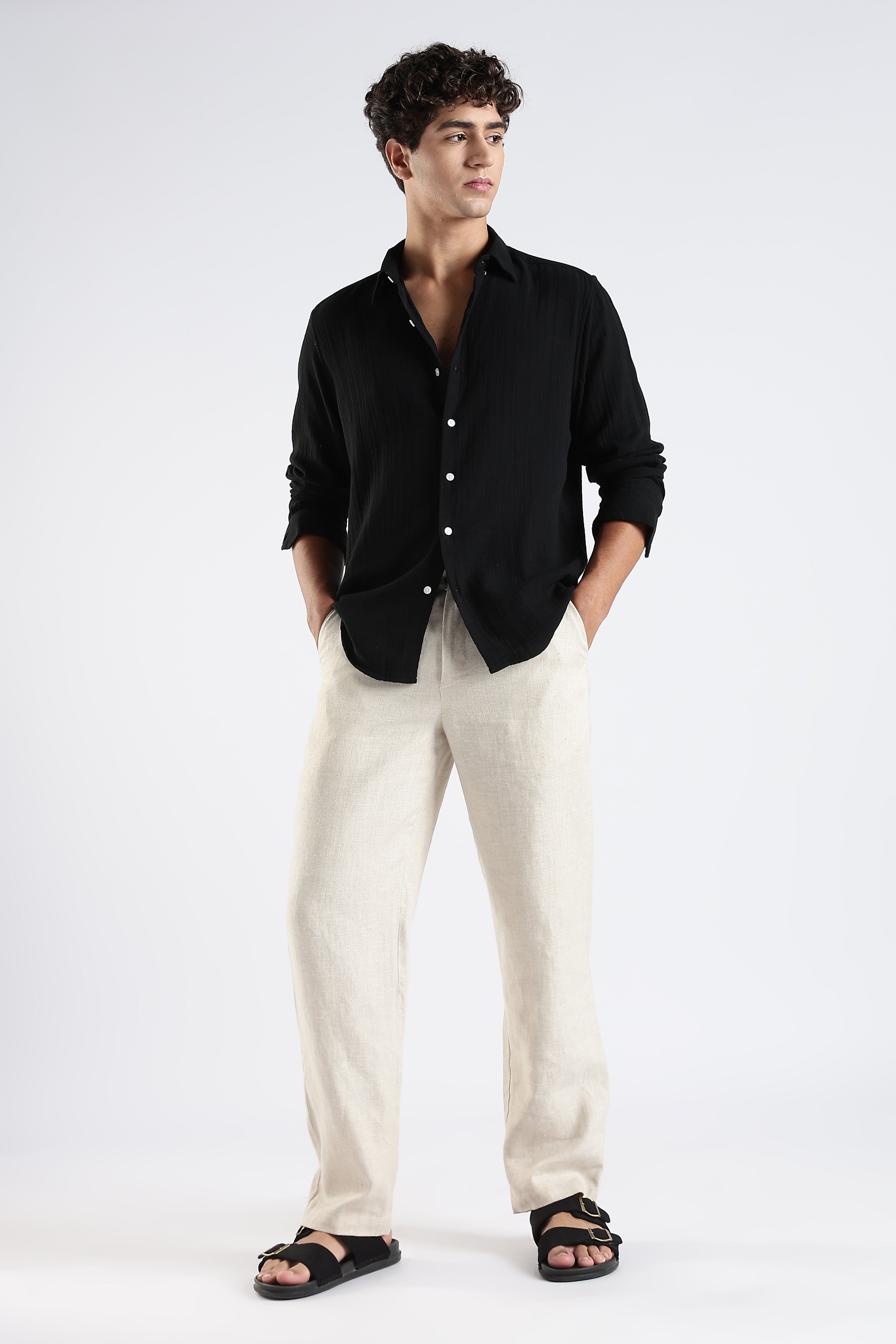 October organic cotton shirt - black