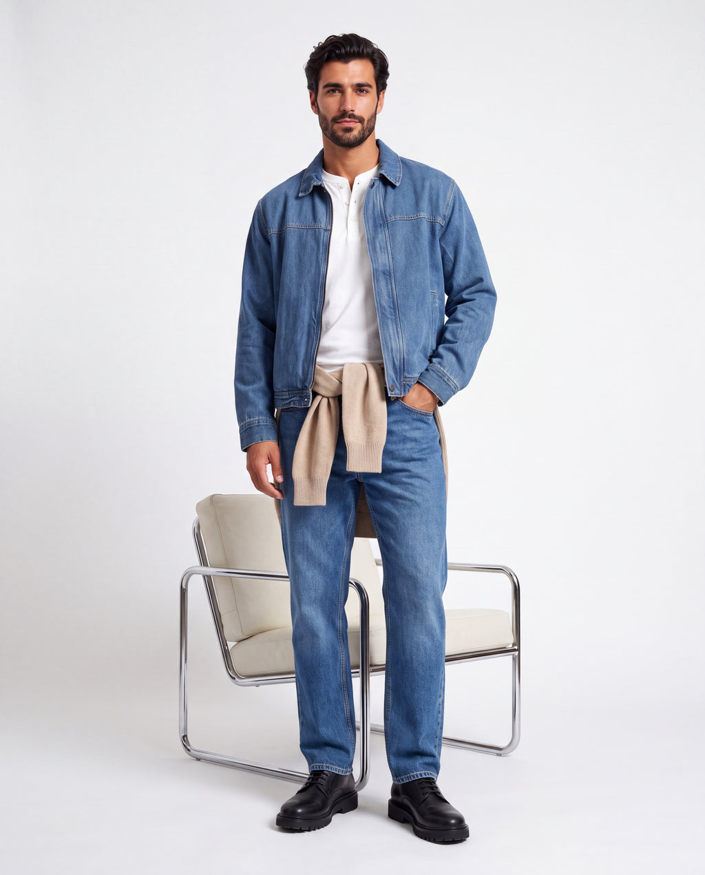 Italian denim jacket limited - Mid wash
