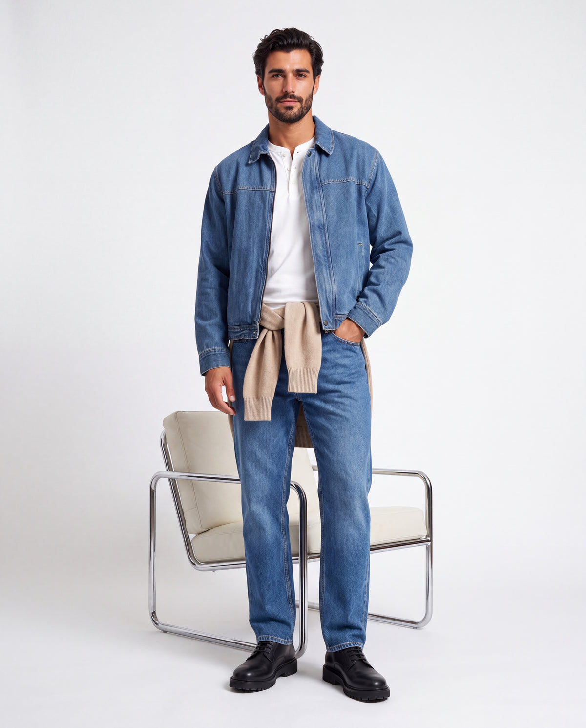Italian denim jacket limited - Mid wash