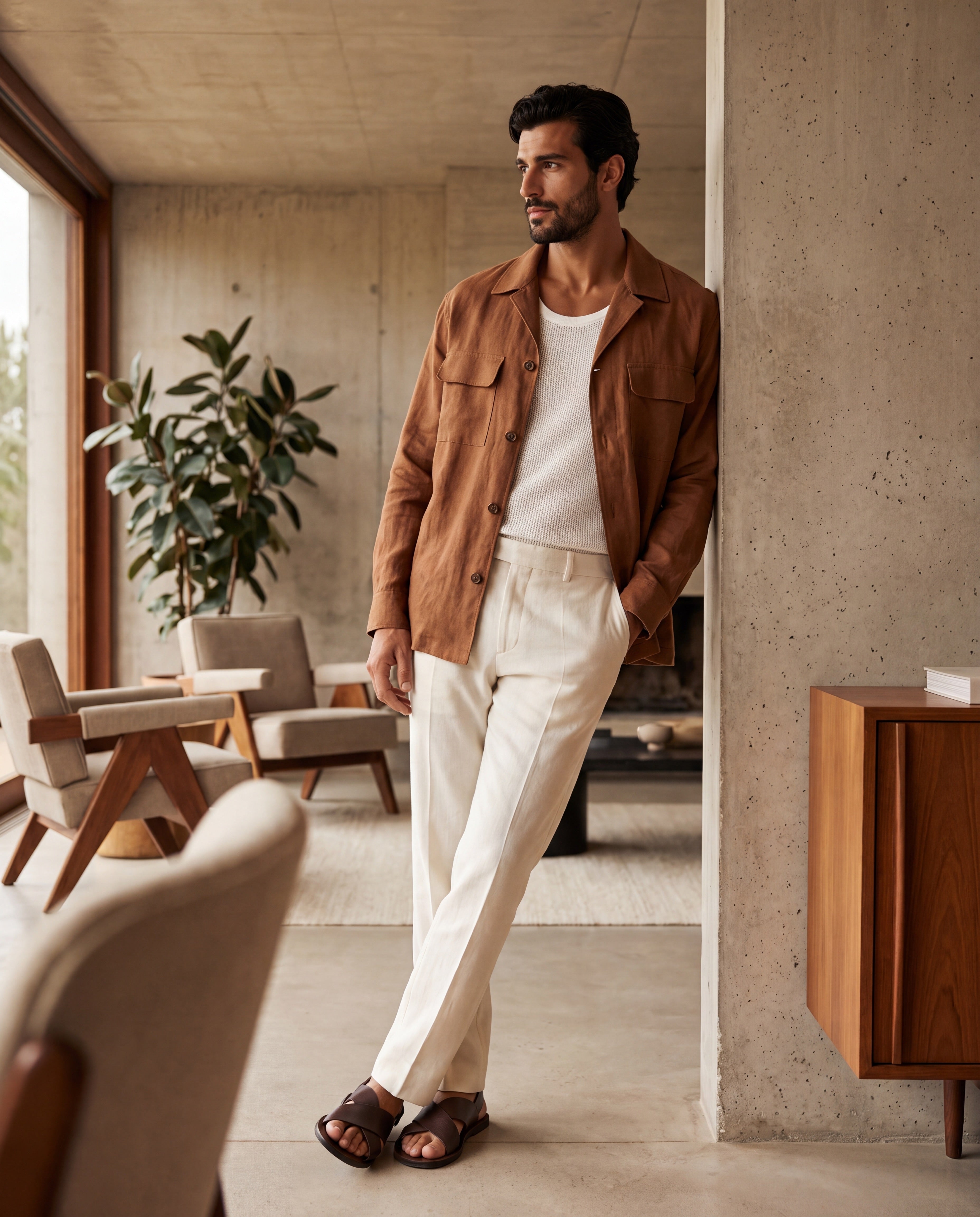 Stone sand shacket overshirt