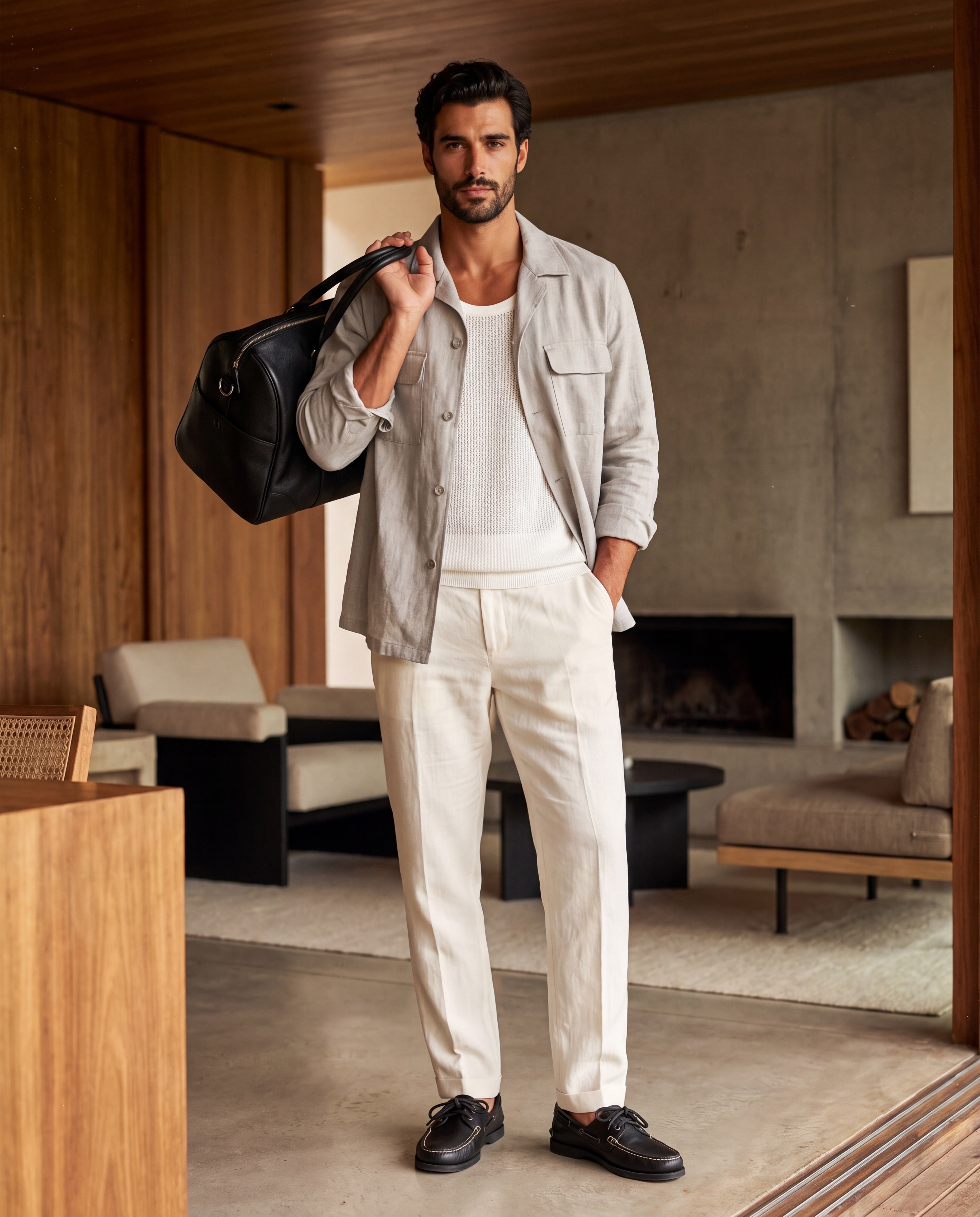 light shacket overshirt grey