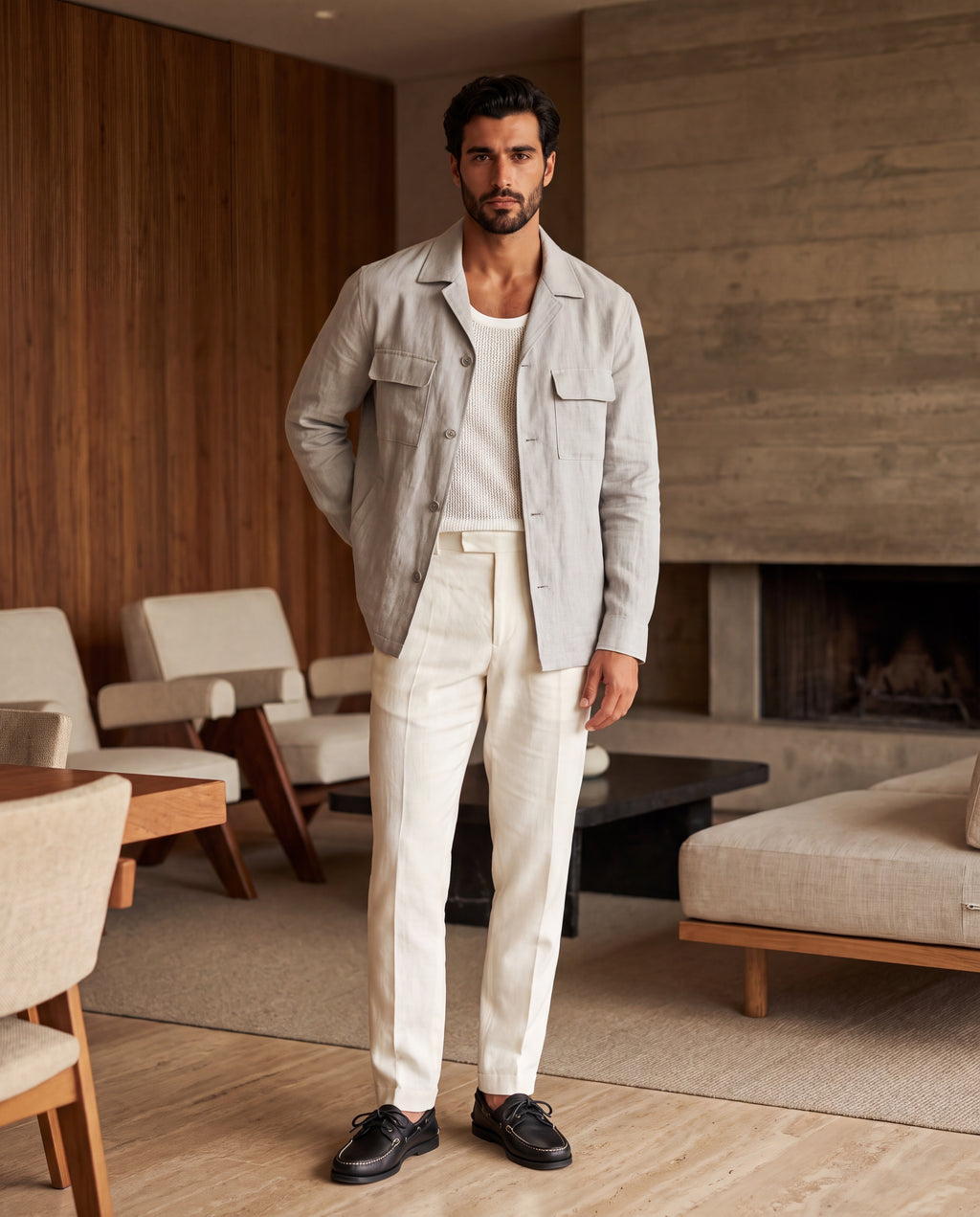 light shacket overshirt grey