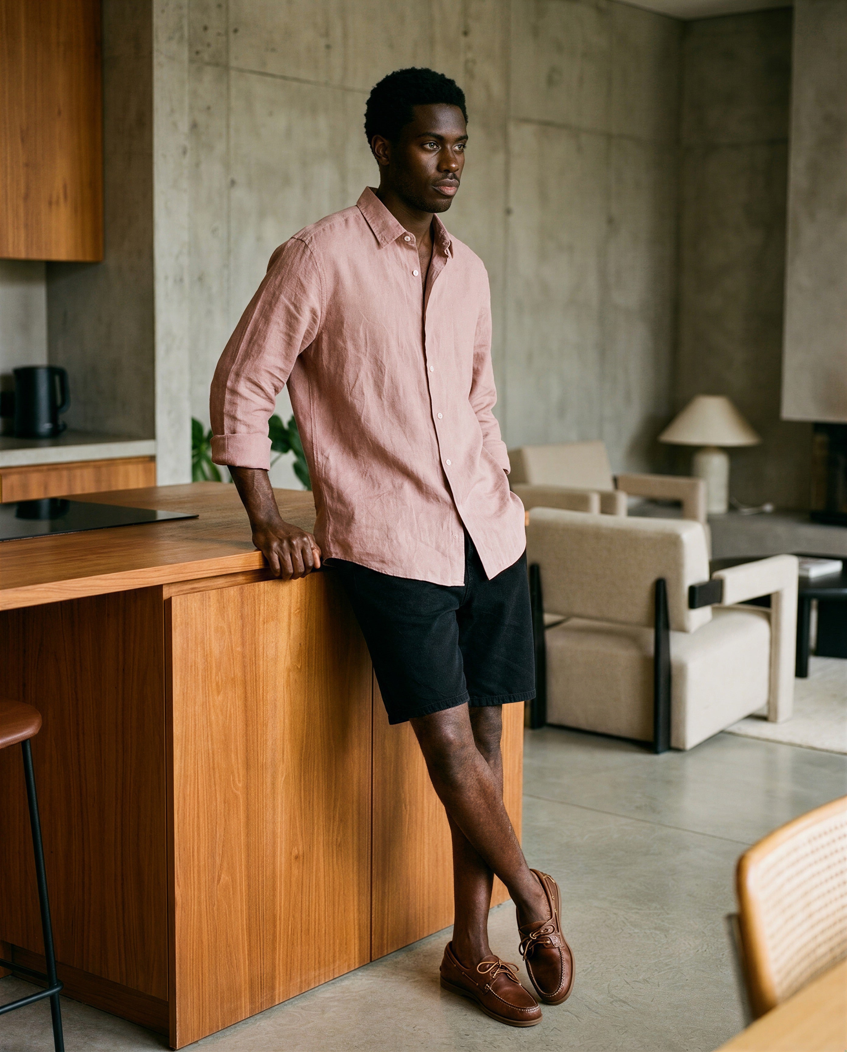 Clay & wood linen shirt