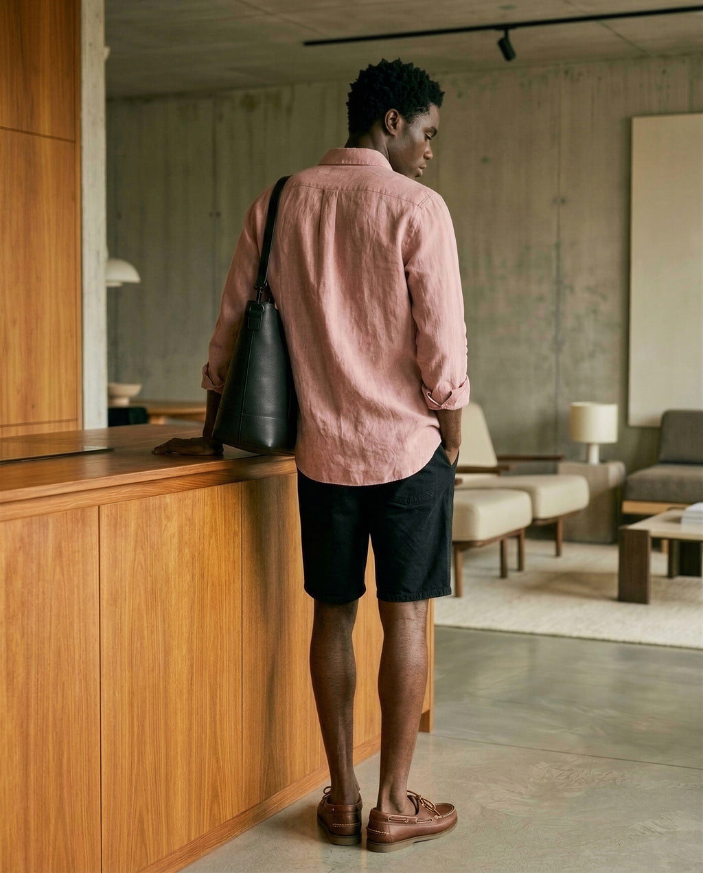Clay & wood linen shirt