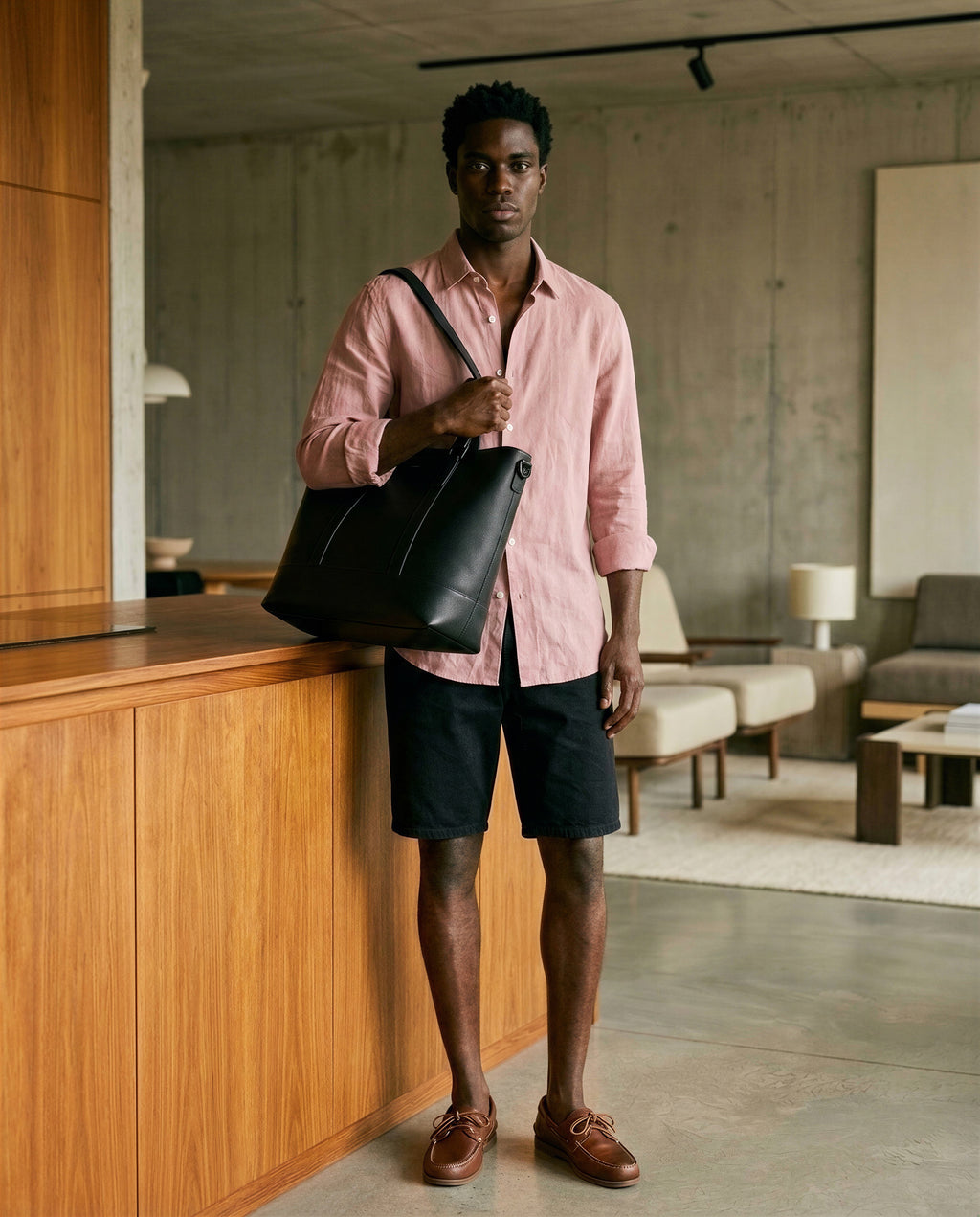 Clay & wood linen shirt