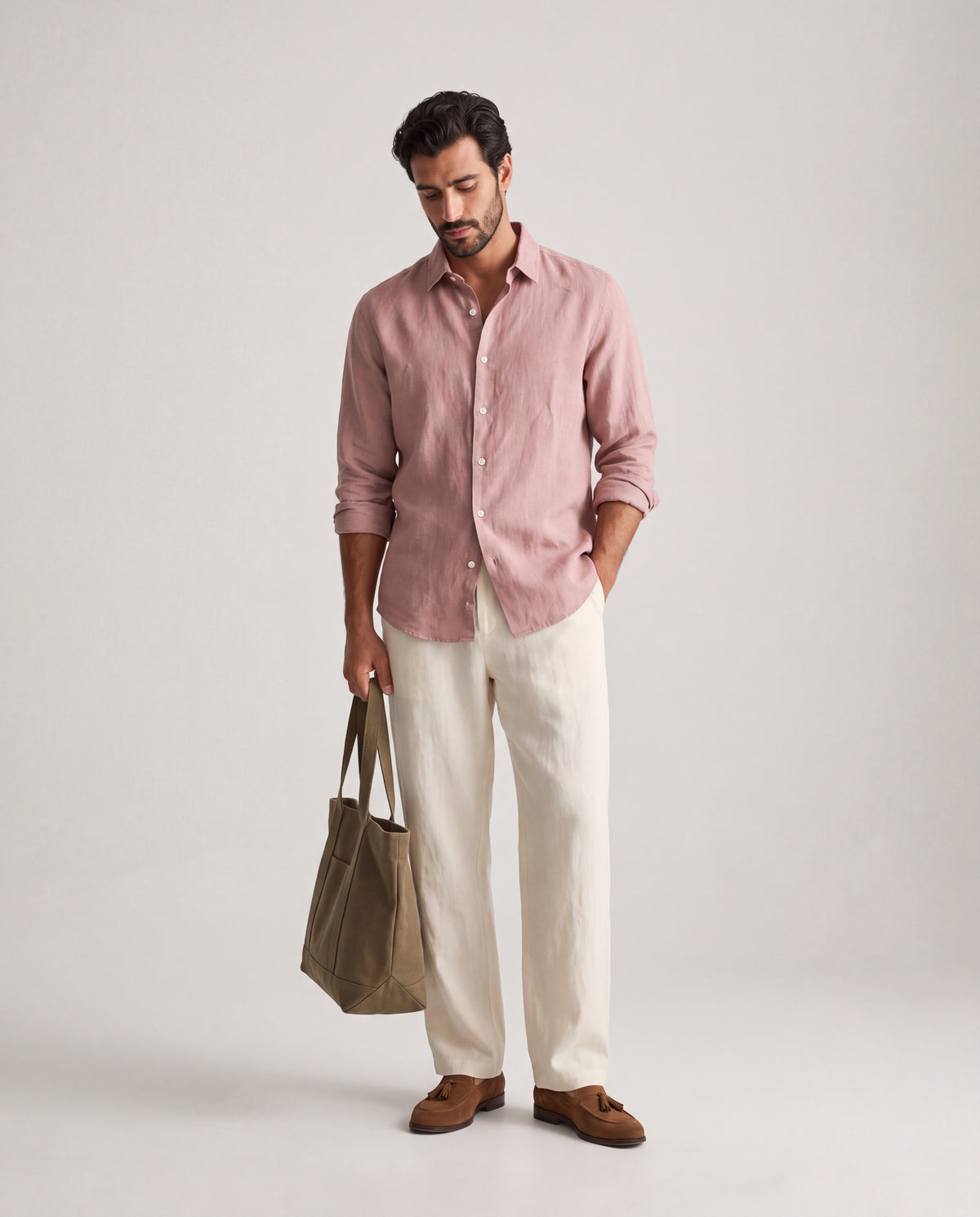 Clay & wood linen shirt