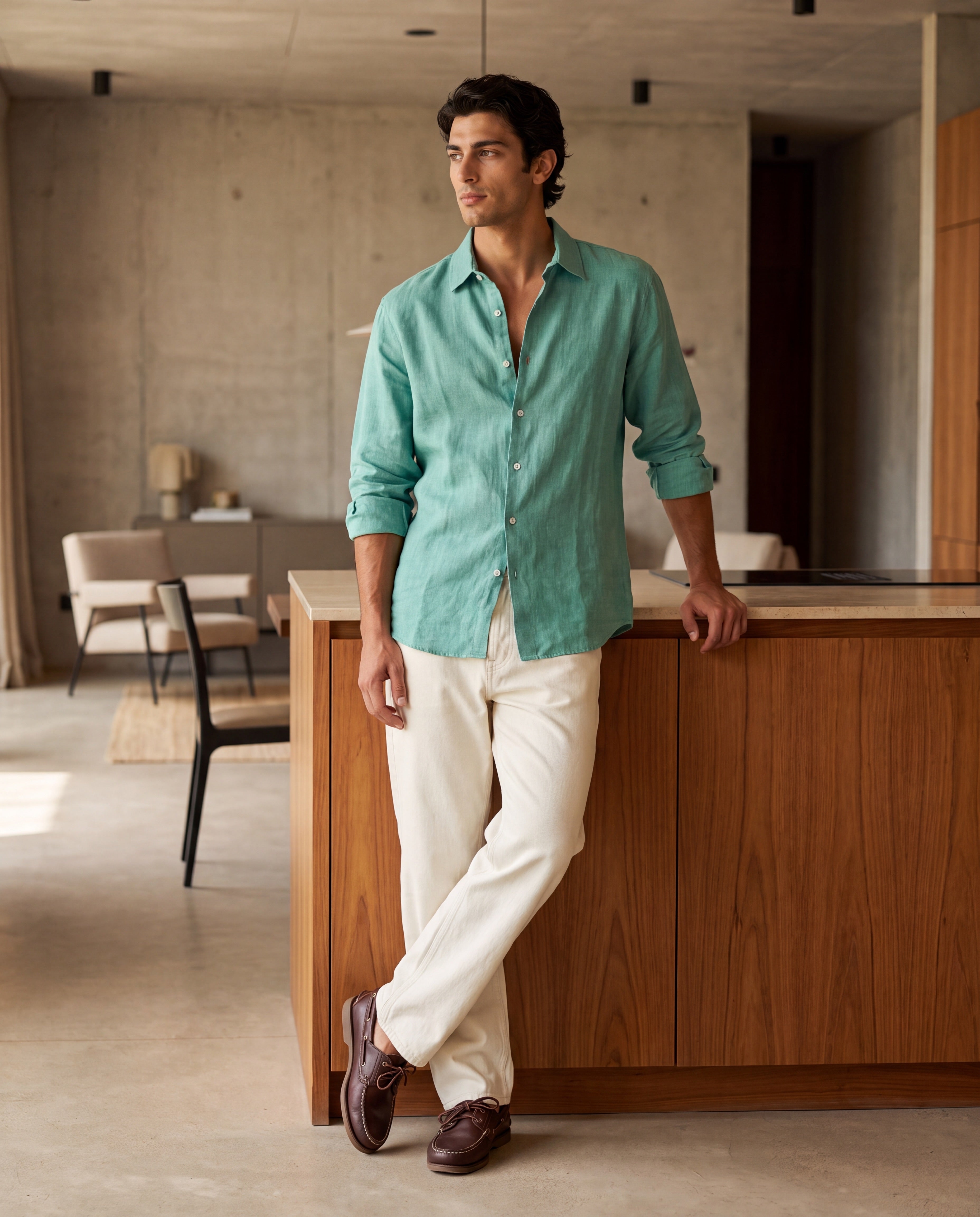 Capri lagoon linen shirt