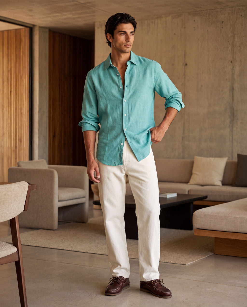 Capri lagoon linen shirt