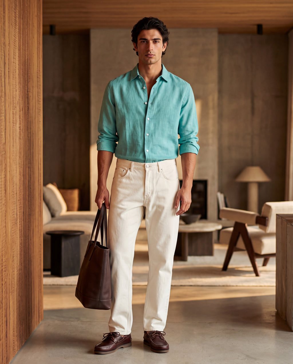 Capri lagoon linen shirt