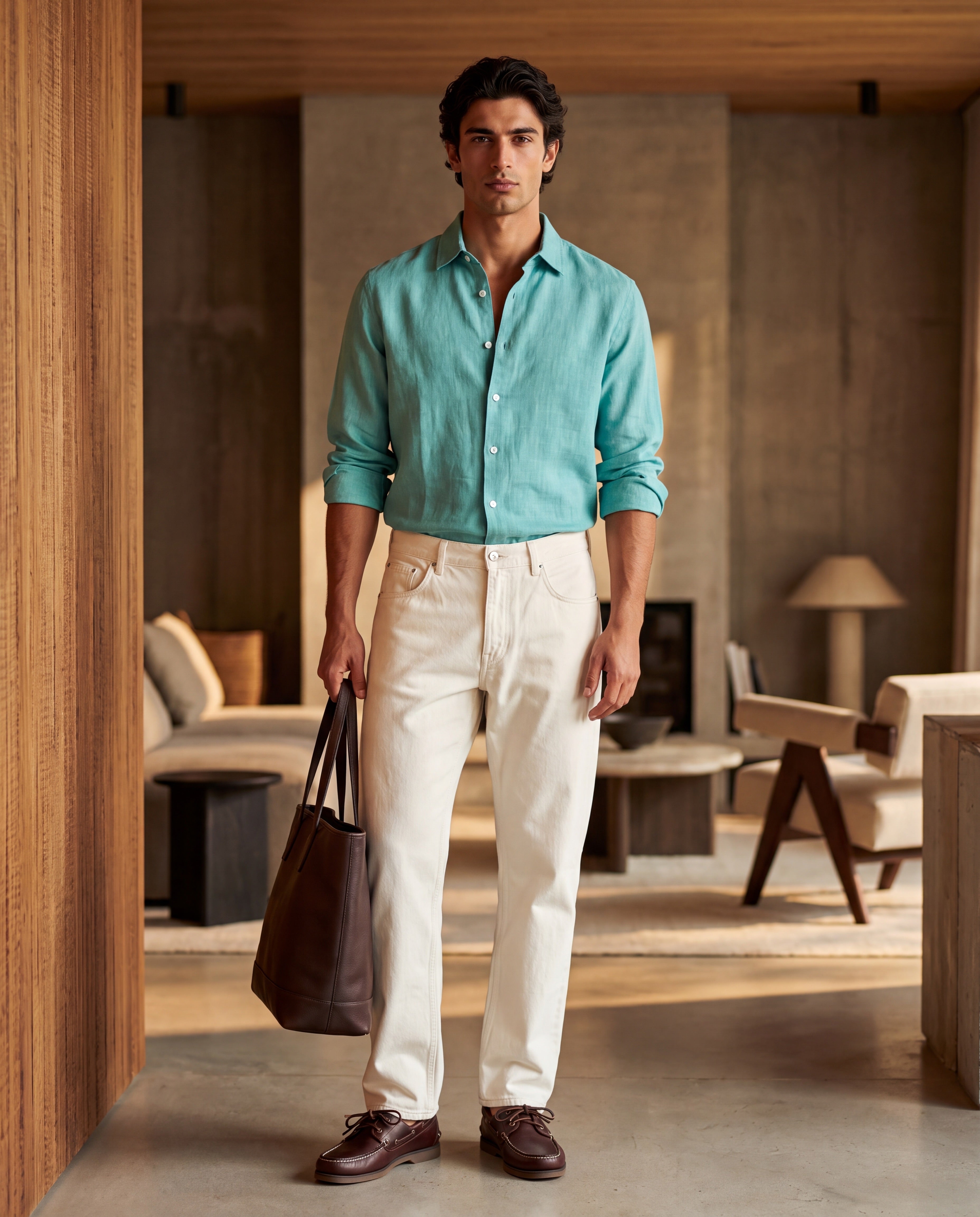 Capri lagoon linen shirt