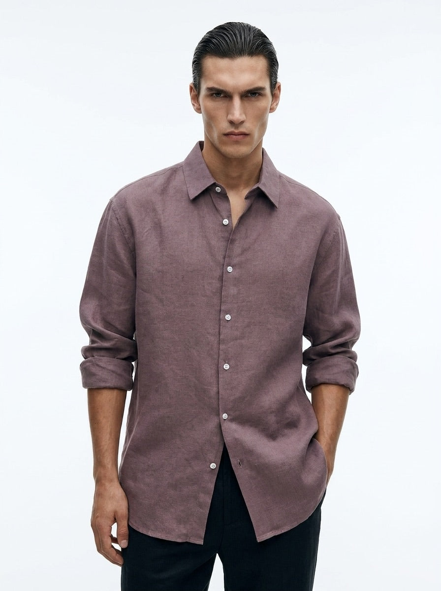 Wild Plum -  linen shirt