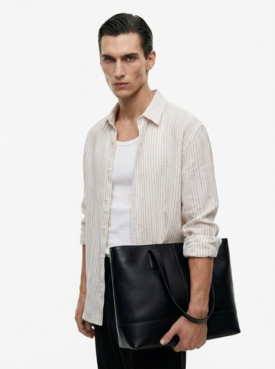 Riviera wine Stripe linen shirt