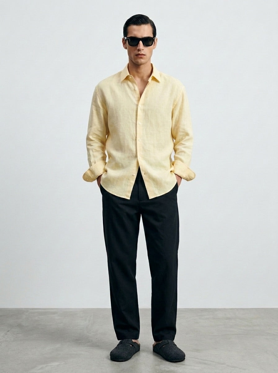Coastal Lime linen shirt