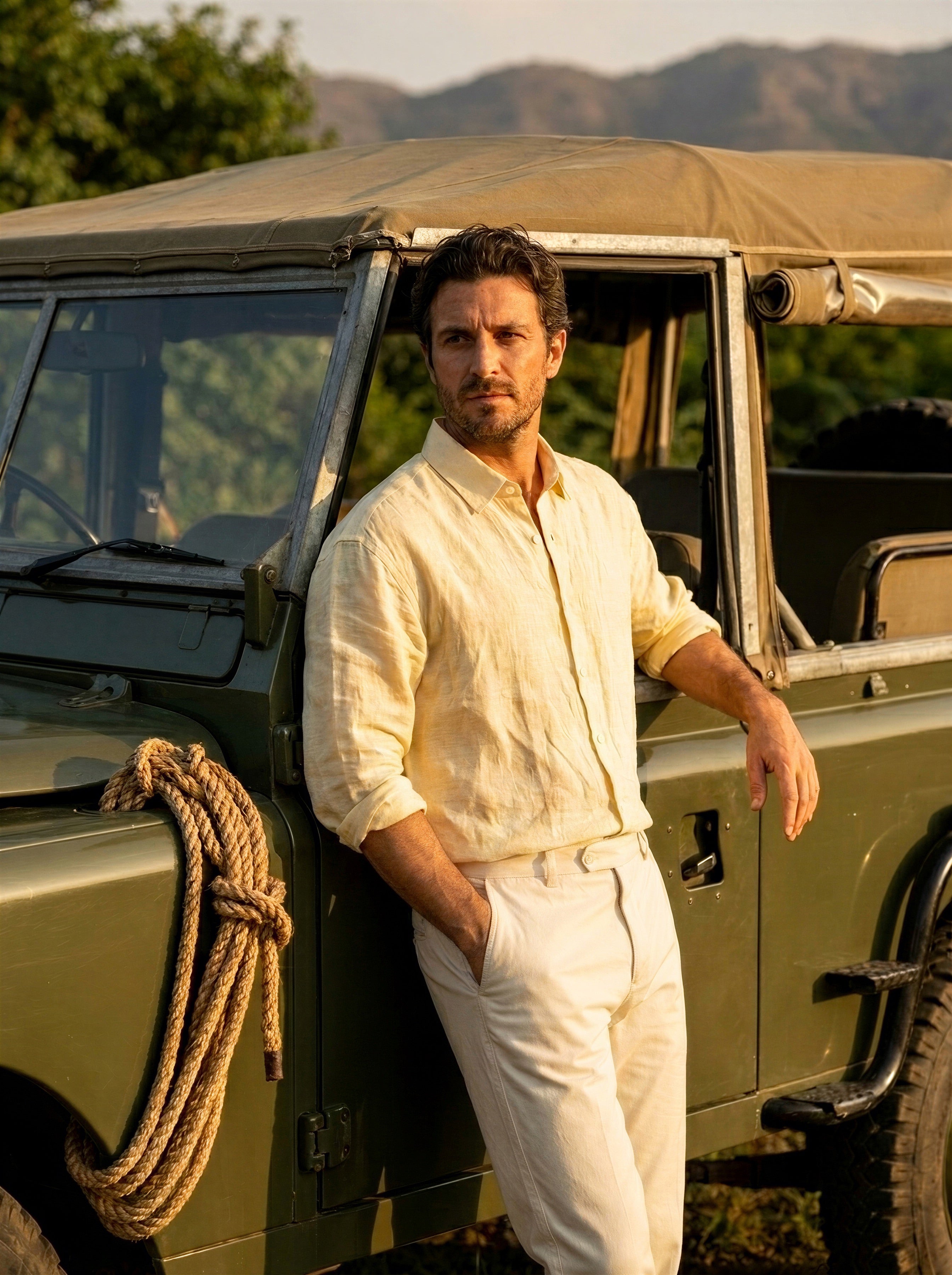 Coastal Lime linen shirt