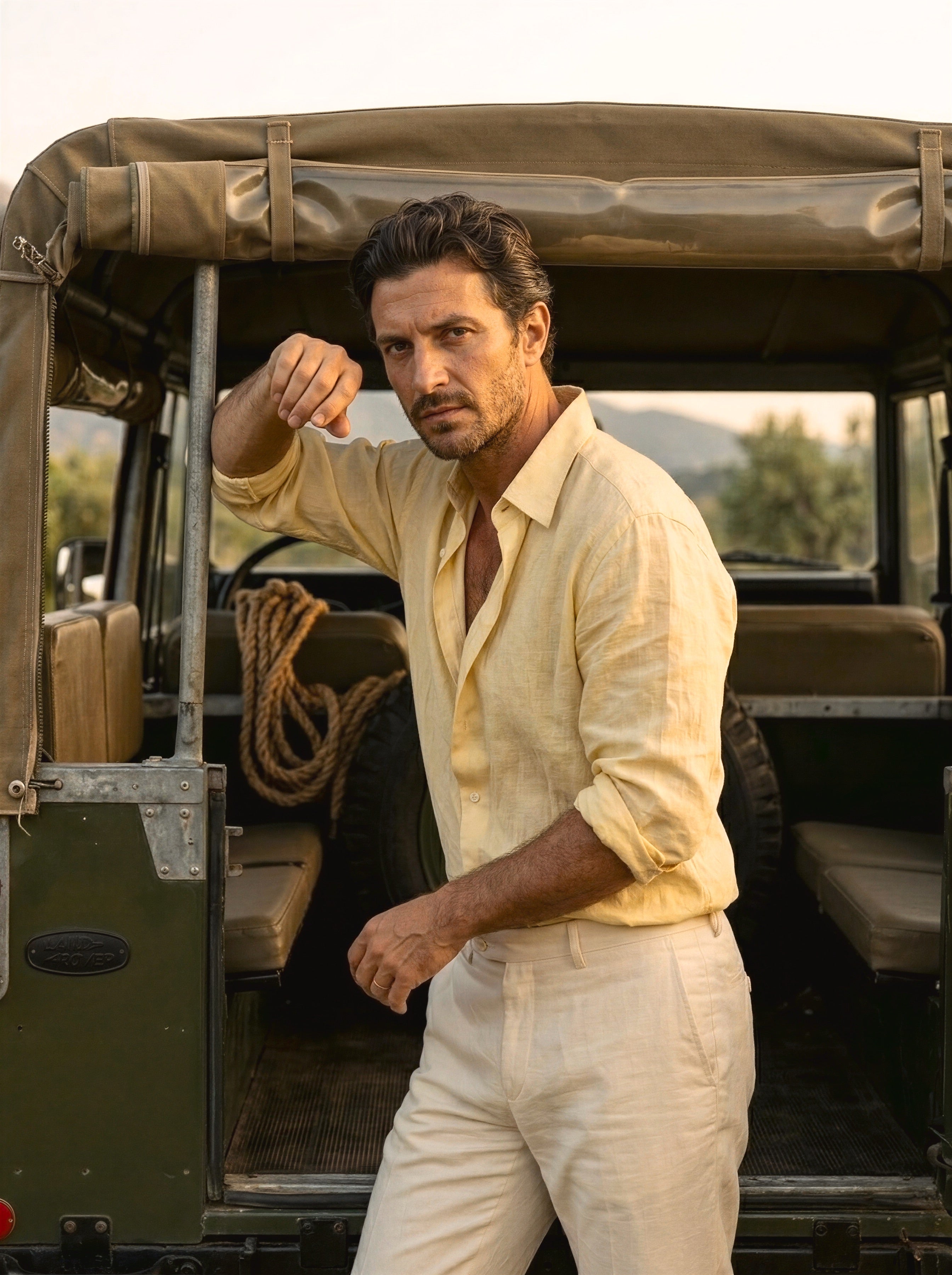 Coastal Lime linen shirt