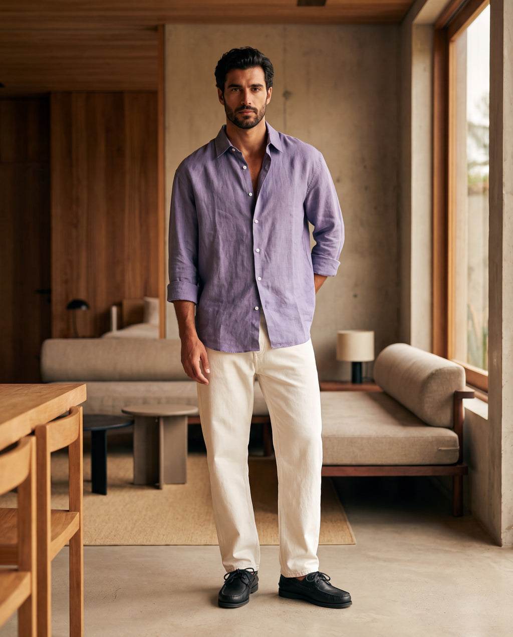 Smoky Amethyst - 100% linen shirt