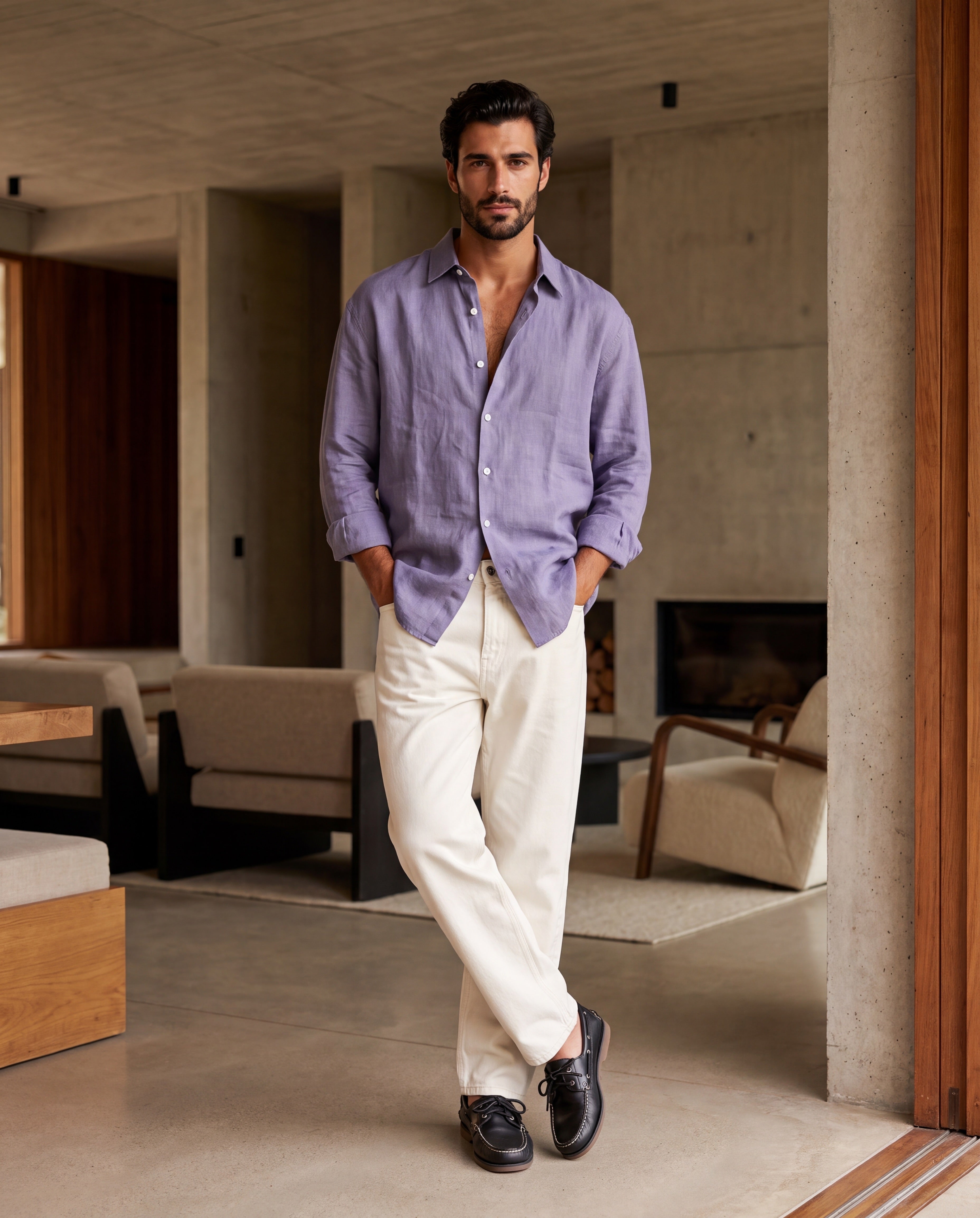 Smoky Amethyst - 100% linen shirt