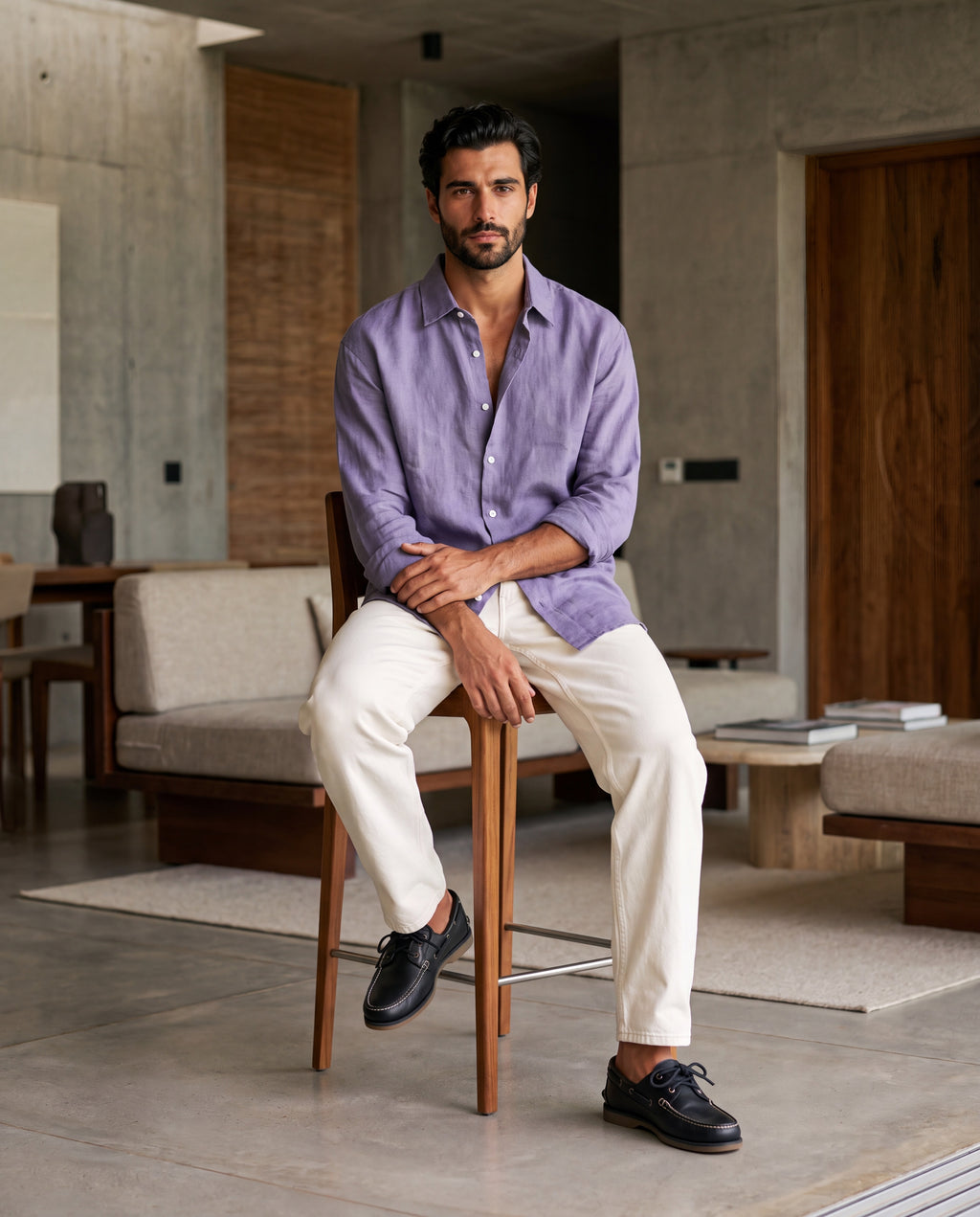 Smoky Amethyst - 100% linen shirt