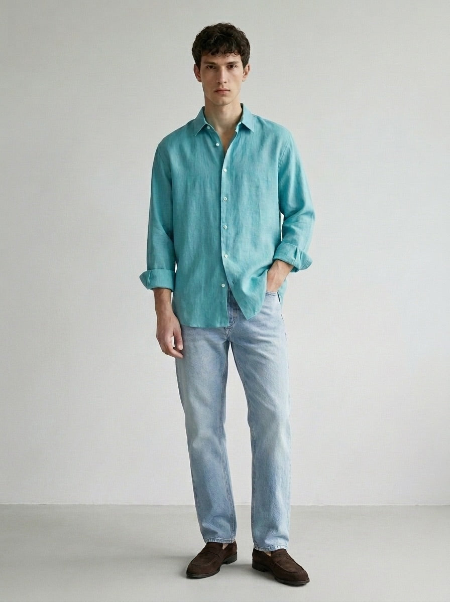 Capri lagoon linen shirt