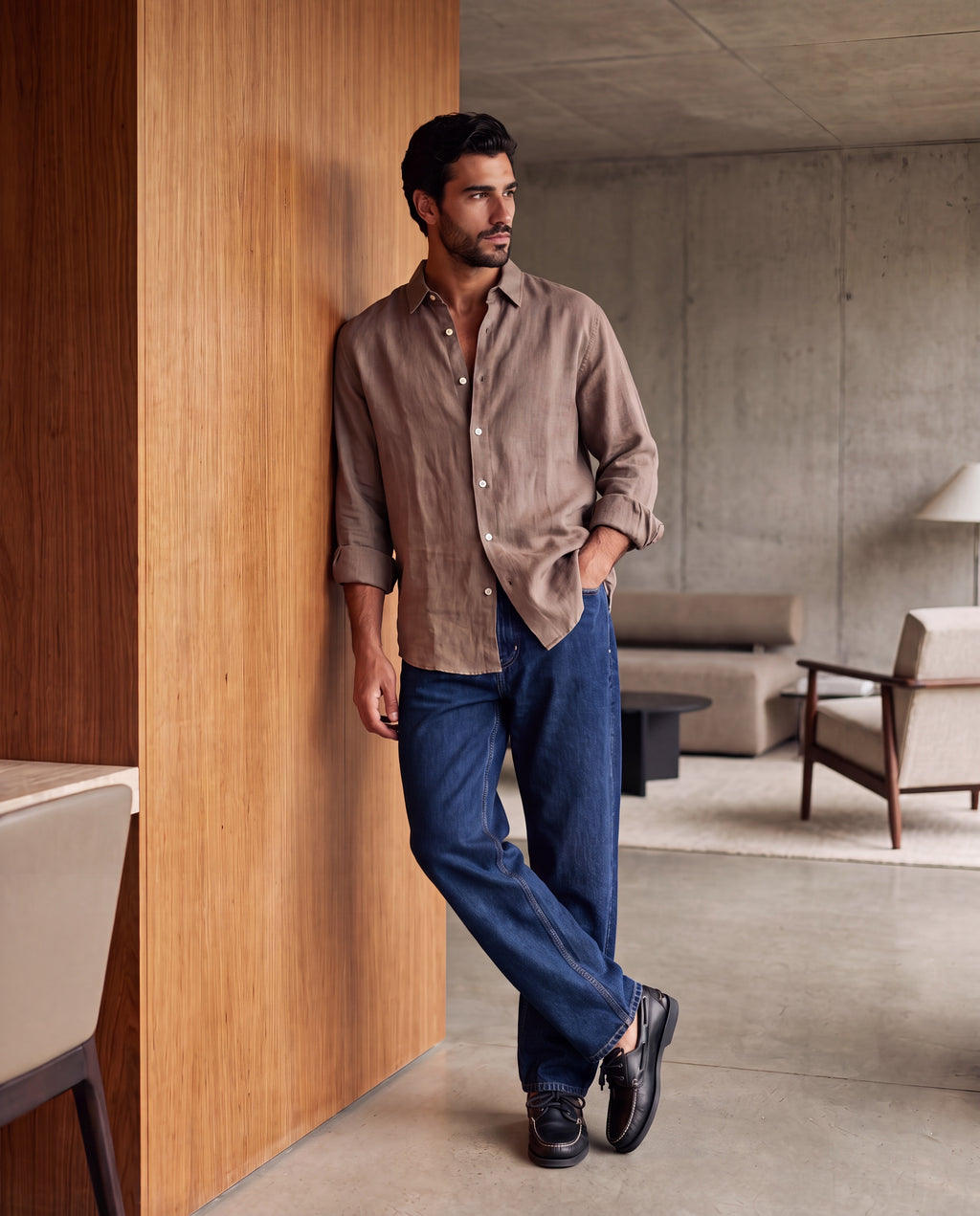 Stone linen shirt